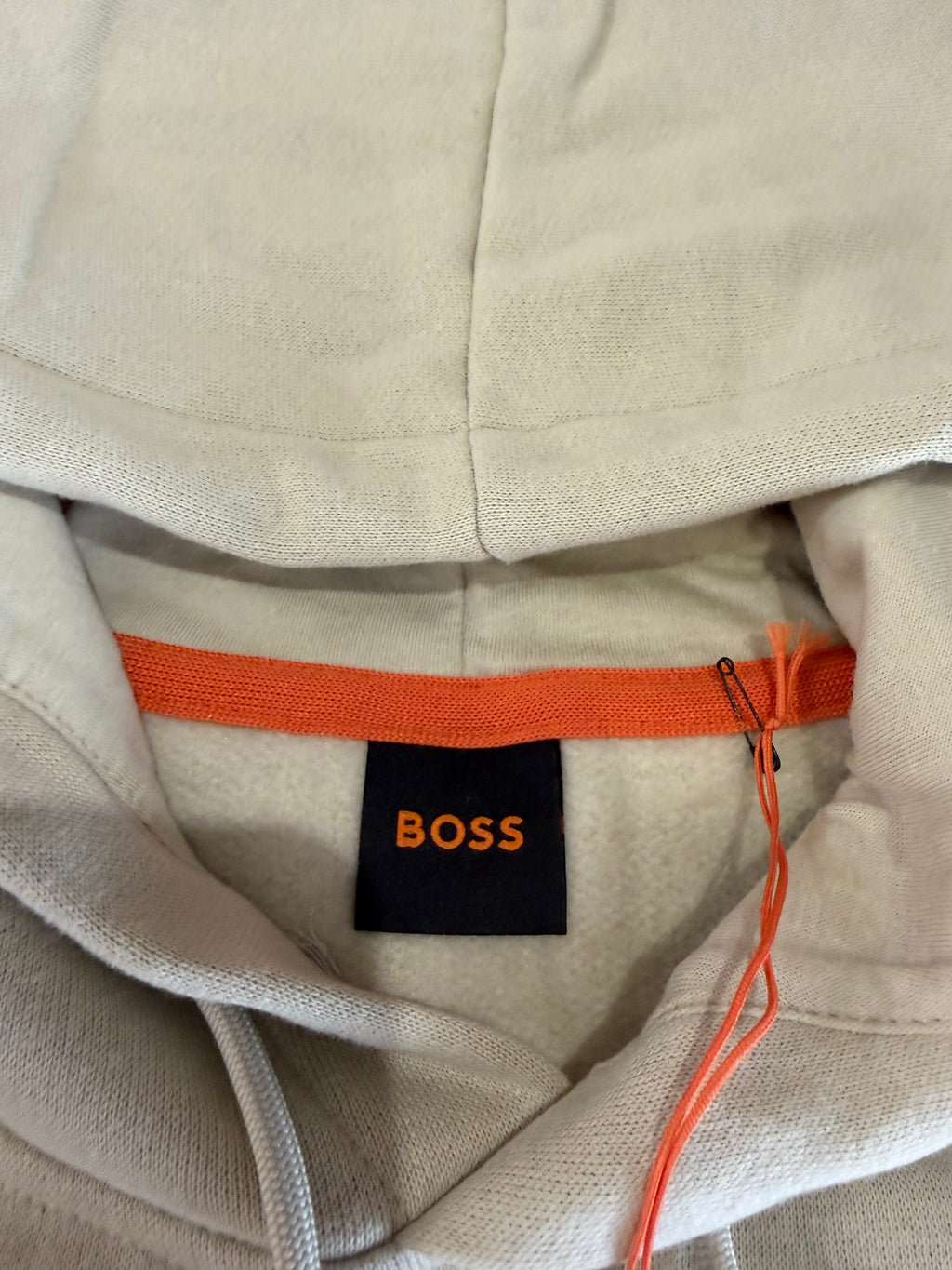 Sweat à capuche BOSS Wetalk Natural écru Homme L - Logo ton sur ton - Neuf