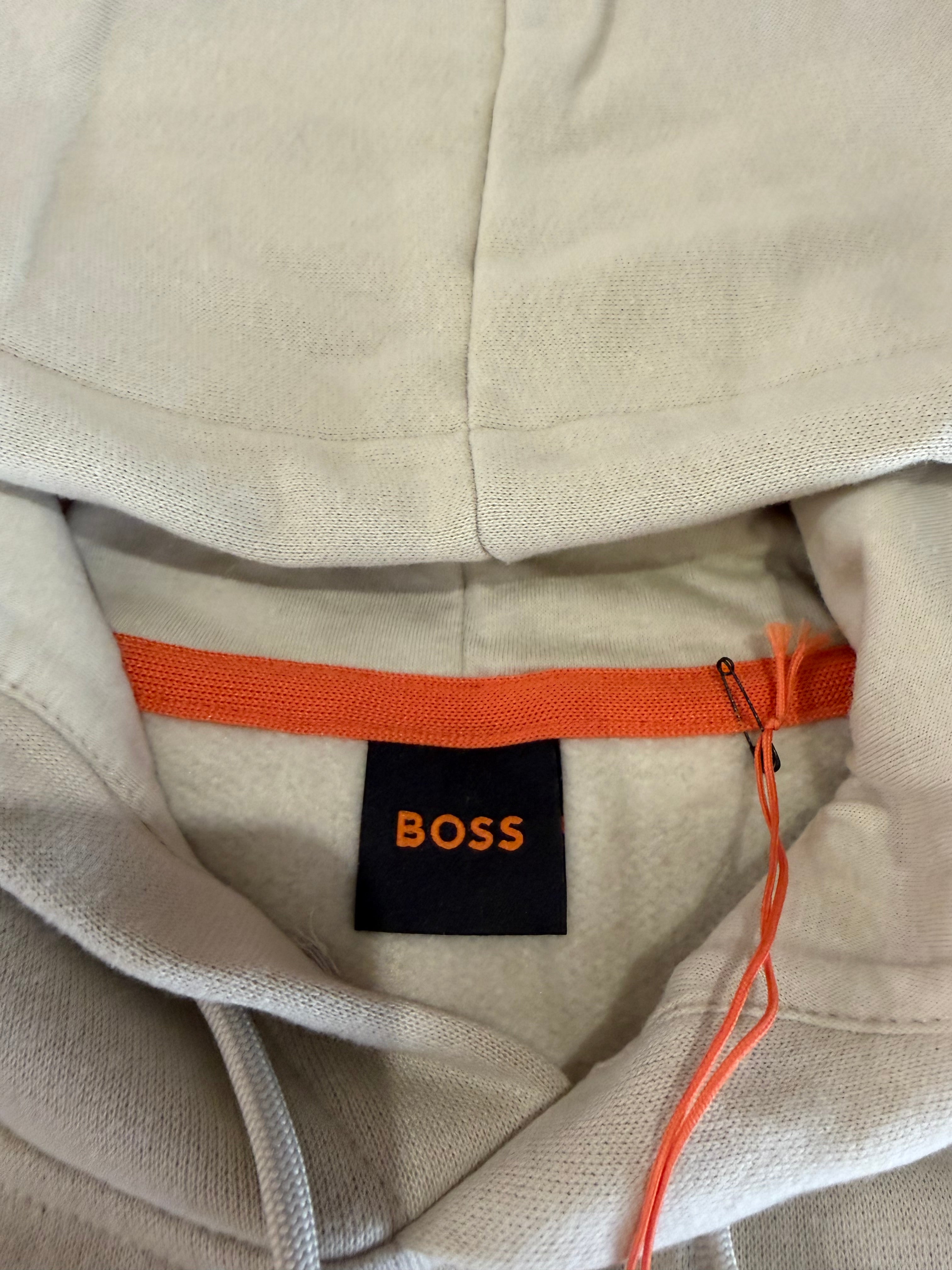 Sweat à capuche BOSS Wetalk Natural écru Homme L - Logo ton sur ton - Neuf