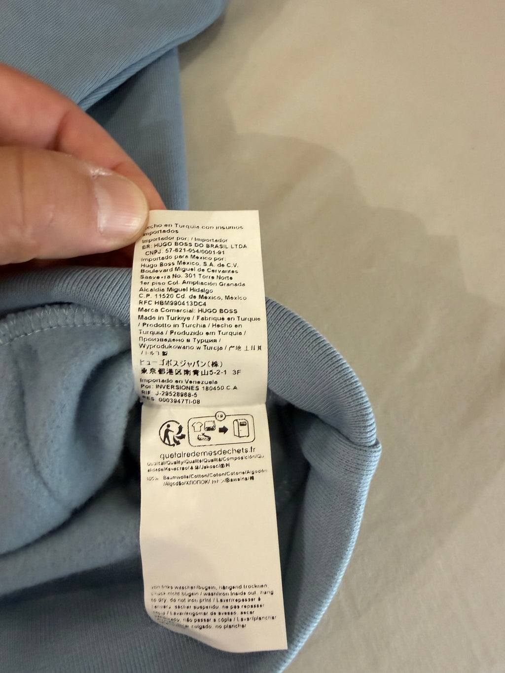 Sweat à capuche BOSS bleu ciel – Homme – Taille XXL – Neuf avec étiquette