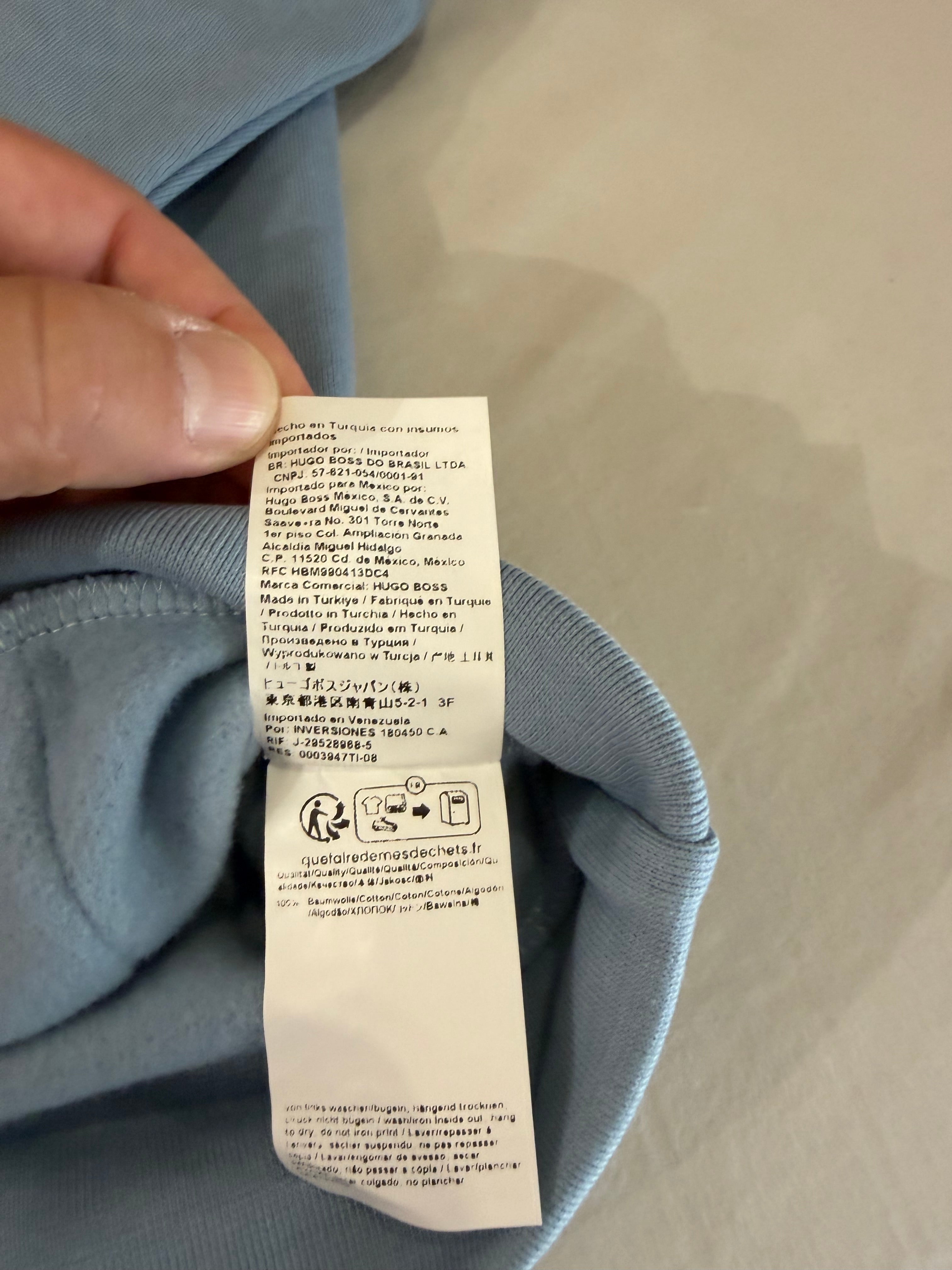 Sweat à capuche BOSS bleu ciel – Homme – Taille XXL – Neuf avec étiquette