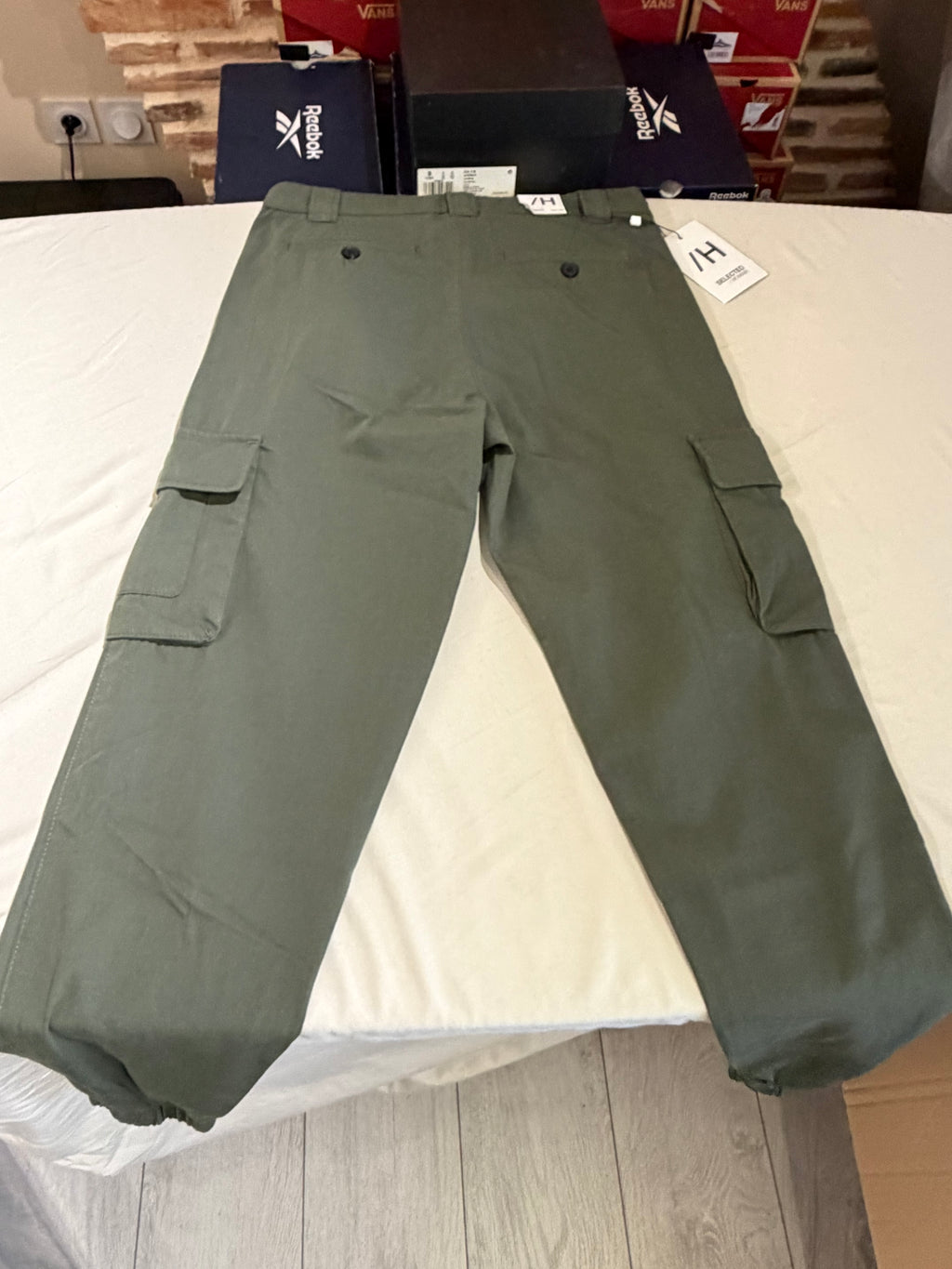 Pantalon Chino Selected Homme Slim Tapered Kaki Rosin – Neuf avec étiquette – Taille 31/32