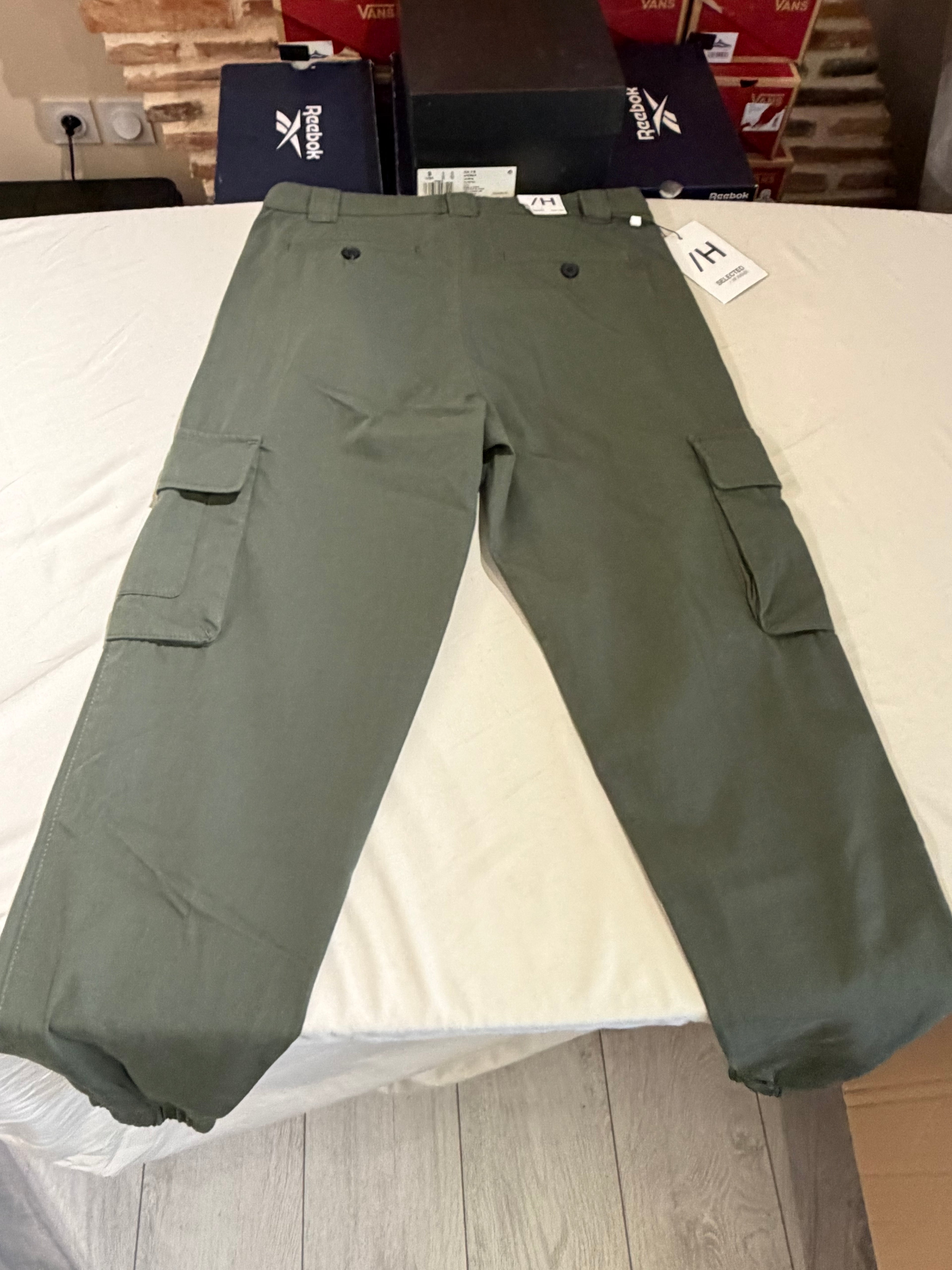 Pantalon Chino Selected Homme Slim Tapered Kaki Rosin – Neuf avec étiquette – Taille 31/32