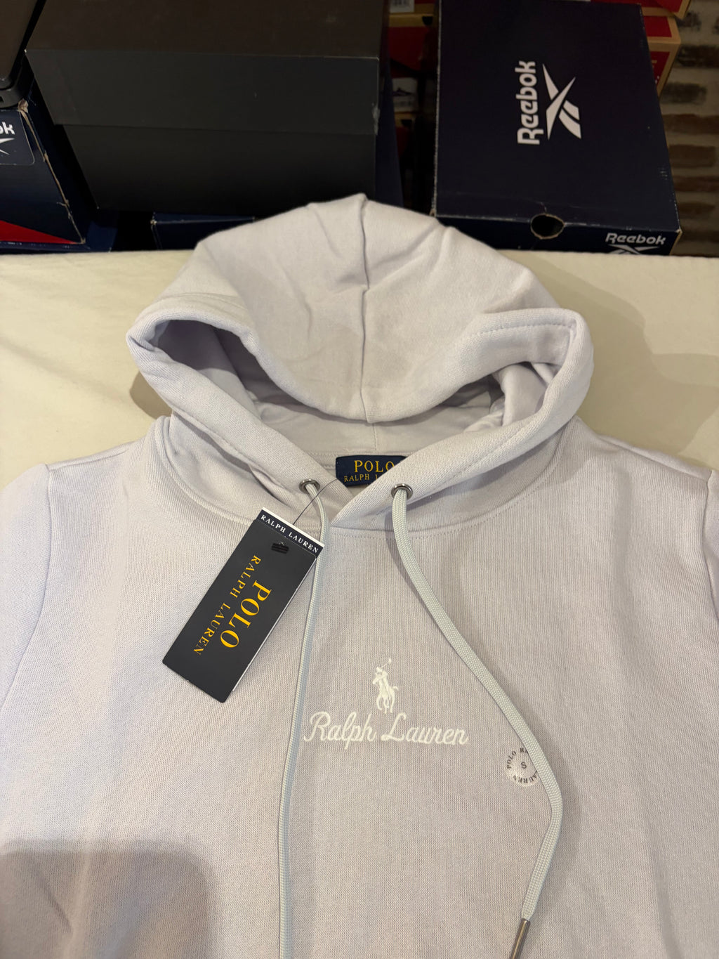 Polo Ralph Lauren – Sweat à Capuche Homme Gris Perle Soft Grey Brodé – Taille S