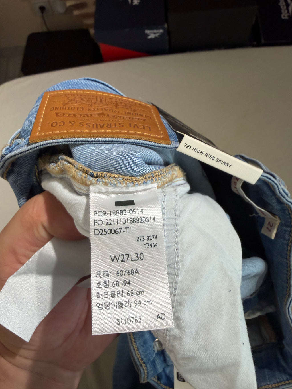 Jean Levi's® 721 High-Rise Skinny Femme Bleu Denim Clair – Taille W27 L30 – Neuf avec Étiquette