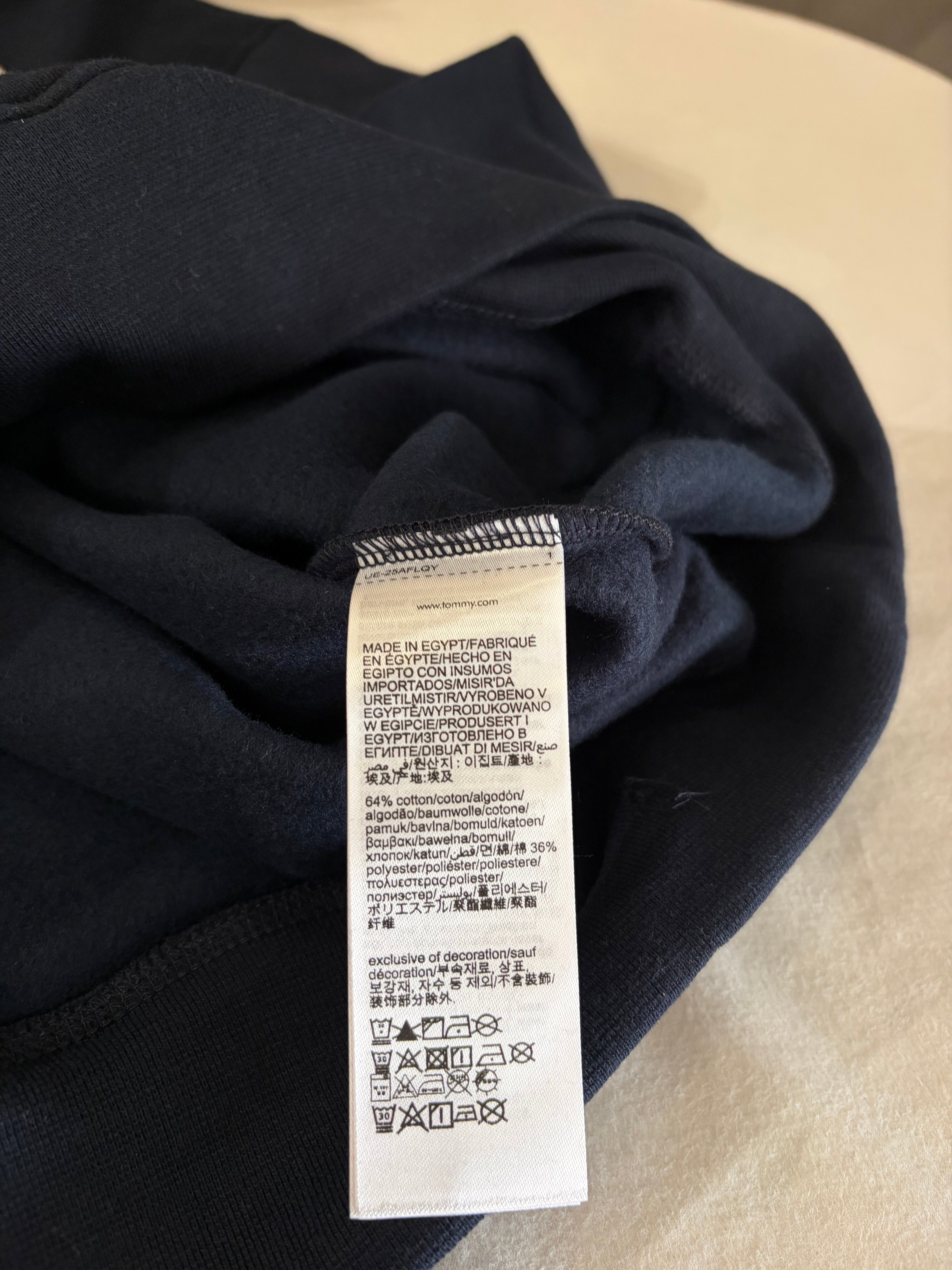Sweat à capuche Tommy Hilfiger Logo Hoody MW0MW10752 Bleu Marine Homme Taille L