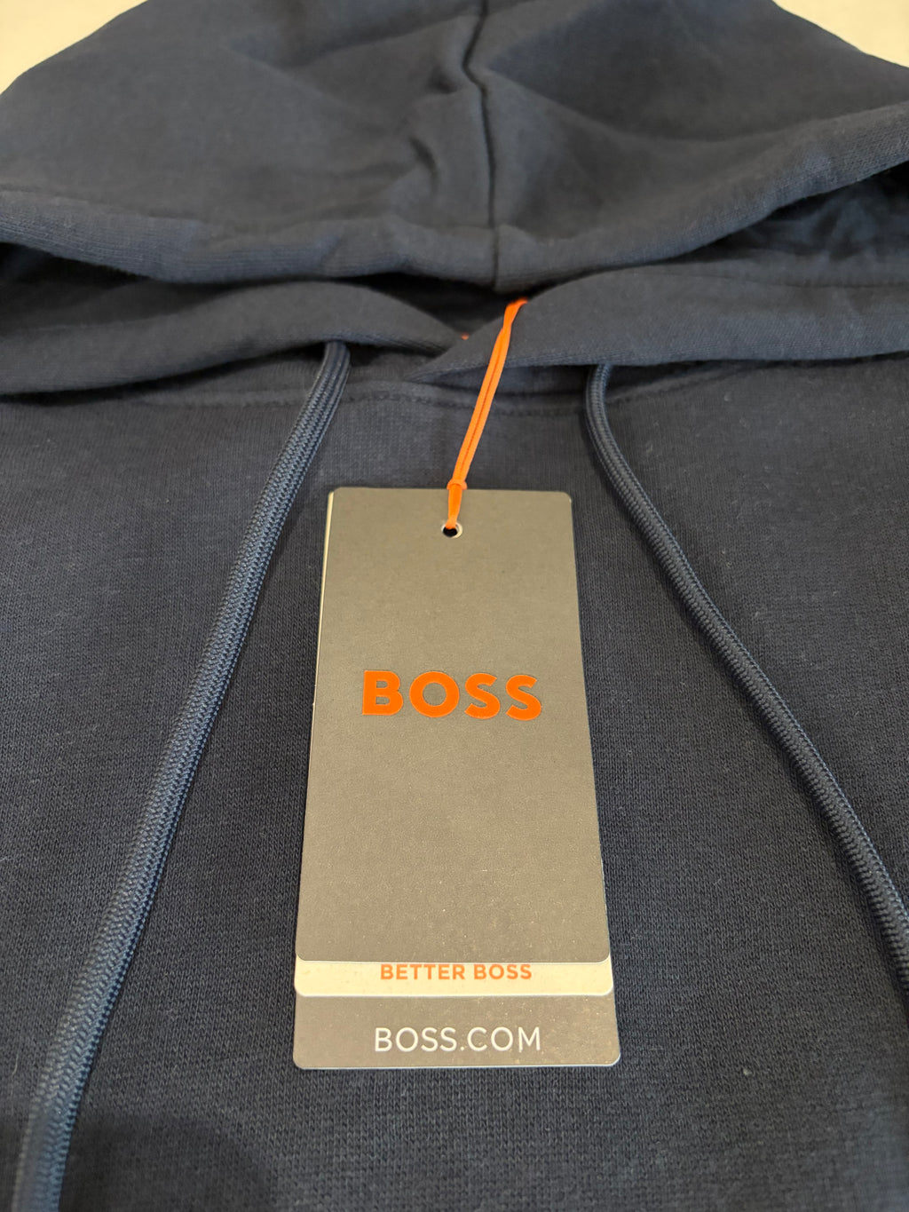 Sweat à Capuche BOSS Homme Wetalk Bleu Marine – Logo Patch – Taille S – Neuf