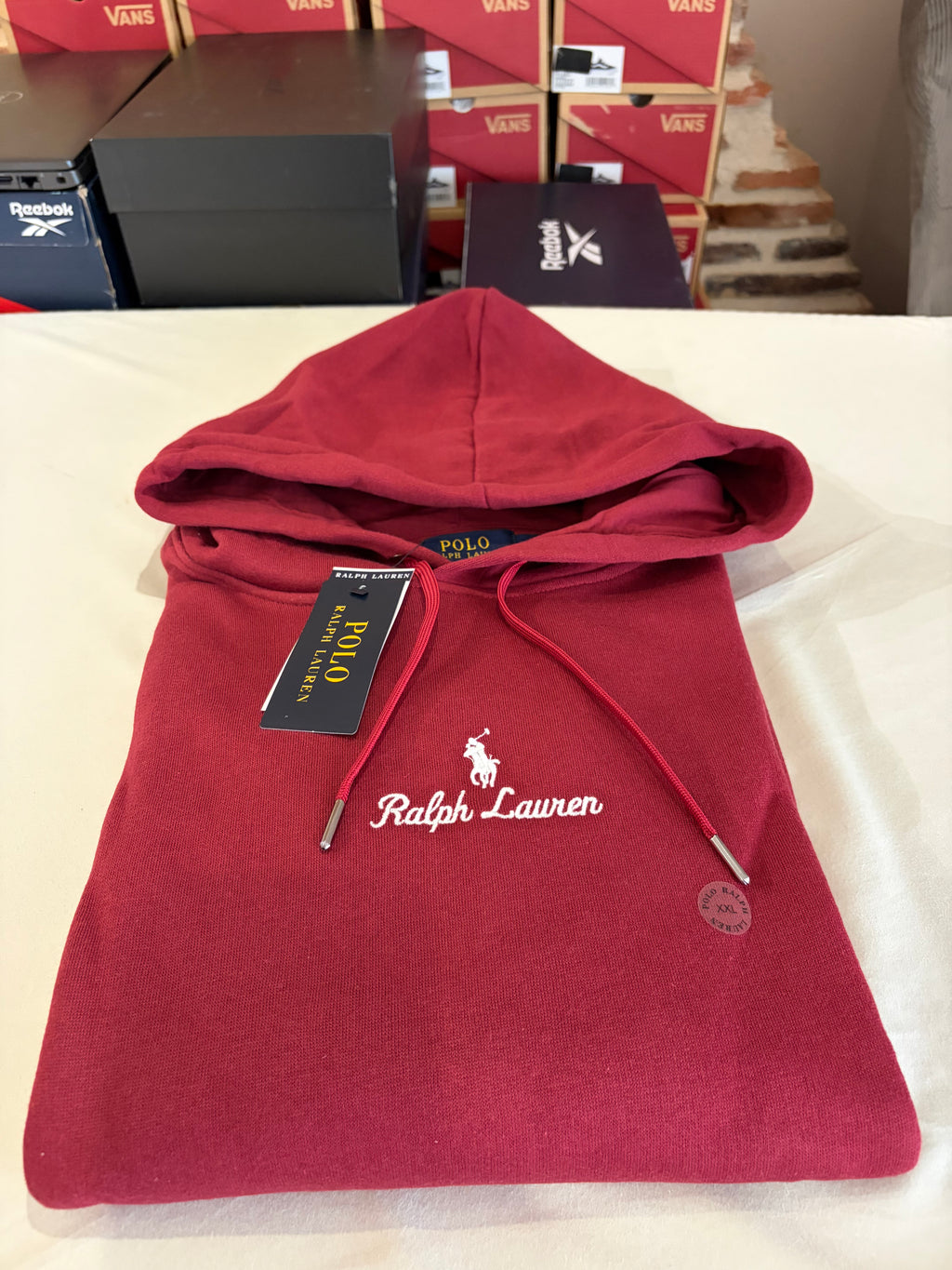 Sweat à capuche Polo Ralph Lauren Homme Bordeaux Classic Wine Taille XXL - Logo Brodé - Neuf