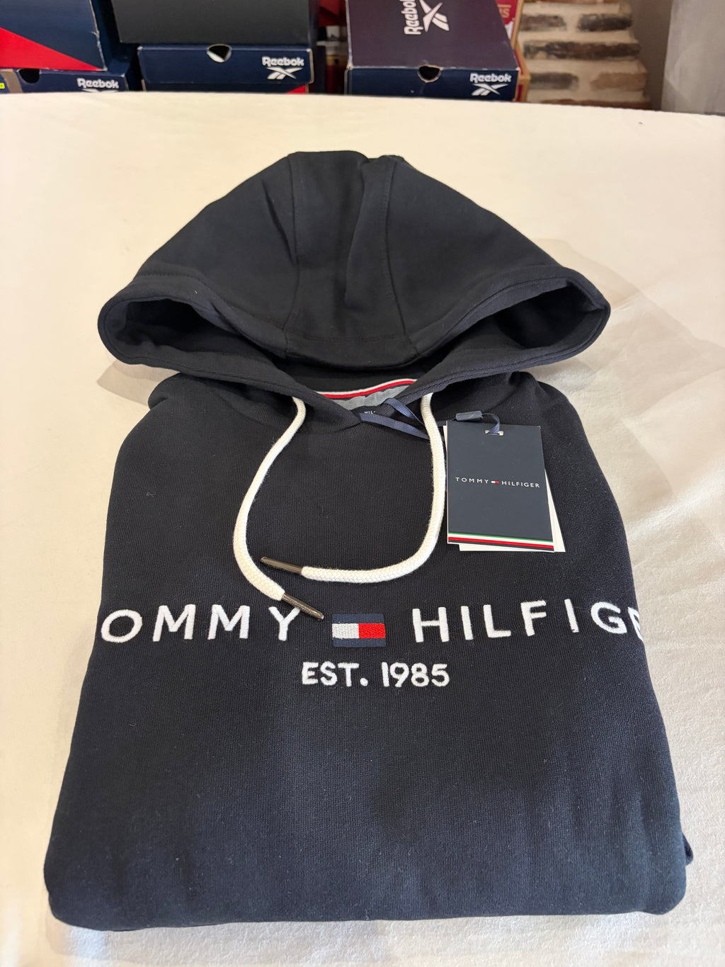 Sweat à capuche Tommy Hilfiger Logo Hoody Noir Homme Taille S