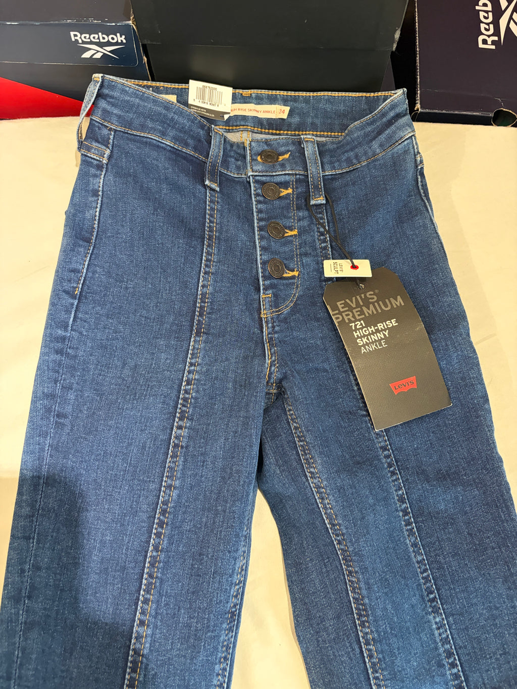 Levi's 721 High Rise Skinny Ankle Femme Neuf - Jean Bleu Denim Taille 24