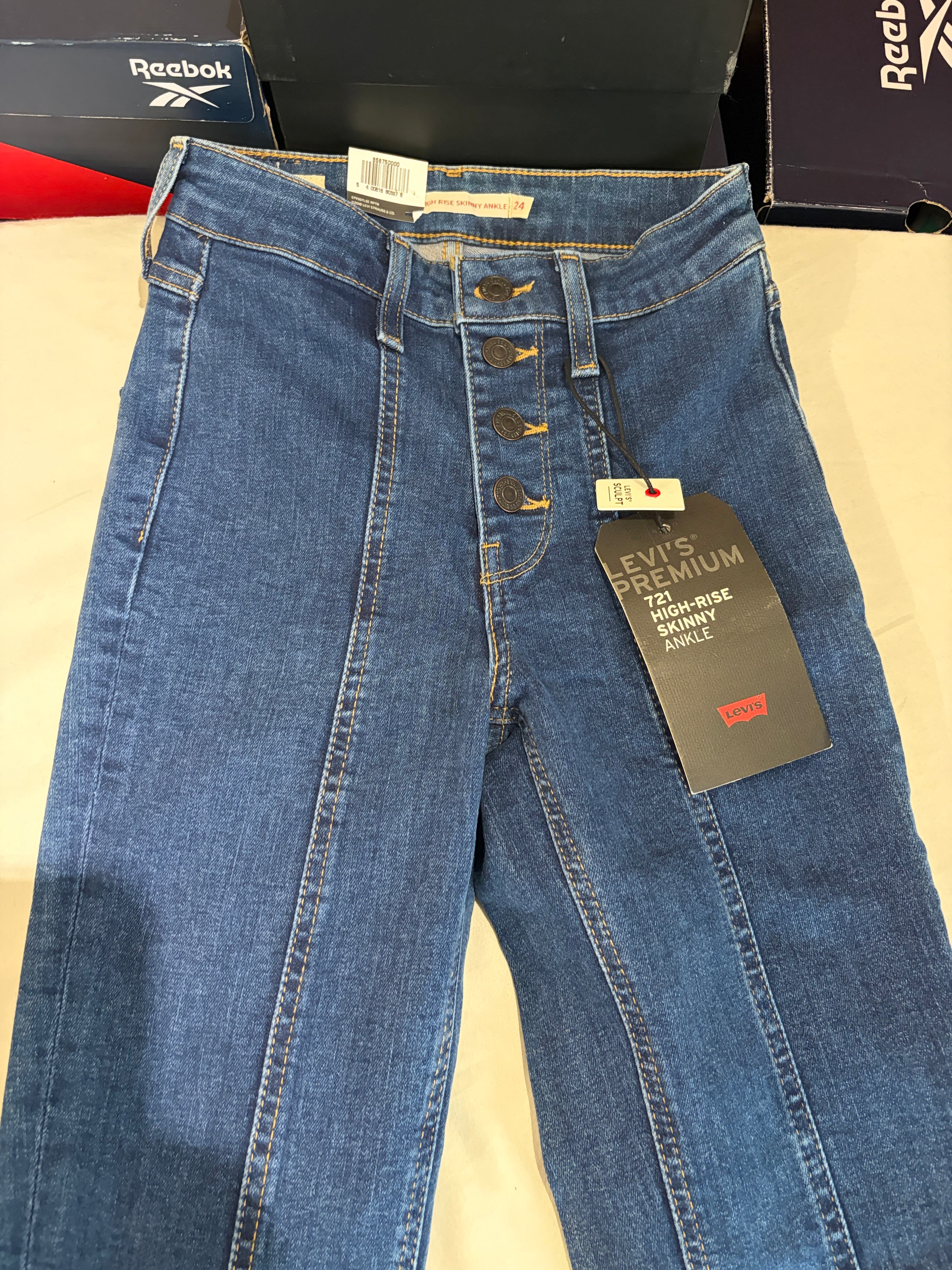 Levi's 721 High Rise Skinny Ankle Femme Neuf - Jean Bleu Denim Taille 24