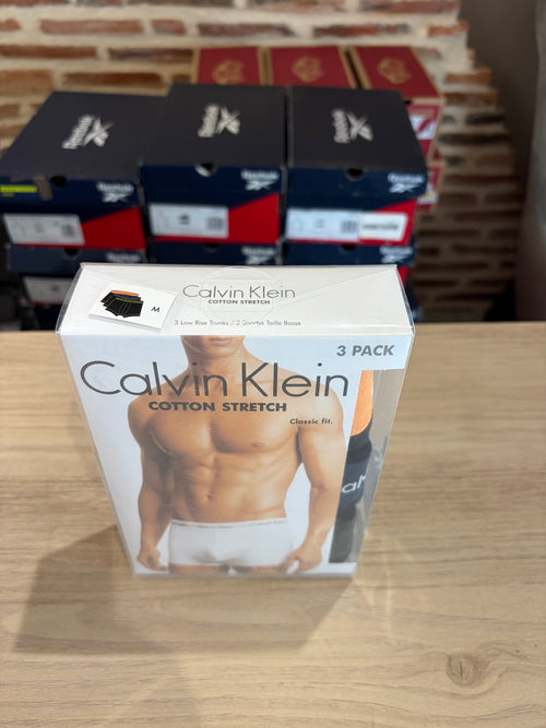 Calvin Klein – Lot de 3 Boxers Cotton Stretch Low Rise Trunks Homme – Taille M