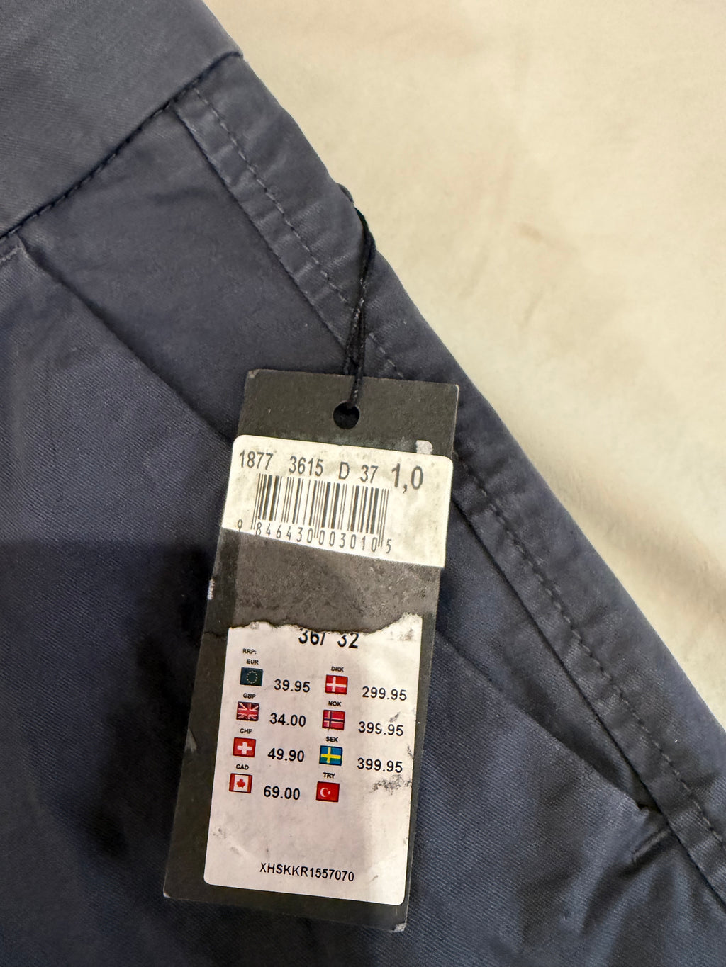 Pantalon Chino Only & Sons Homme Bleu Marine – Taille 36/32 – Neuf avec étiquette