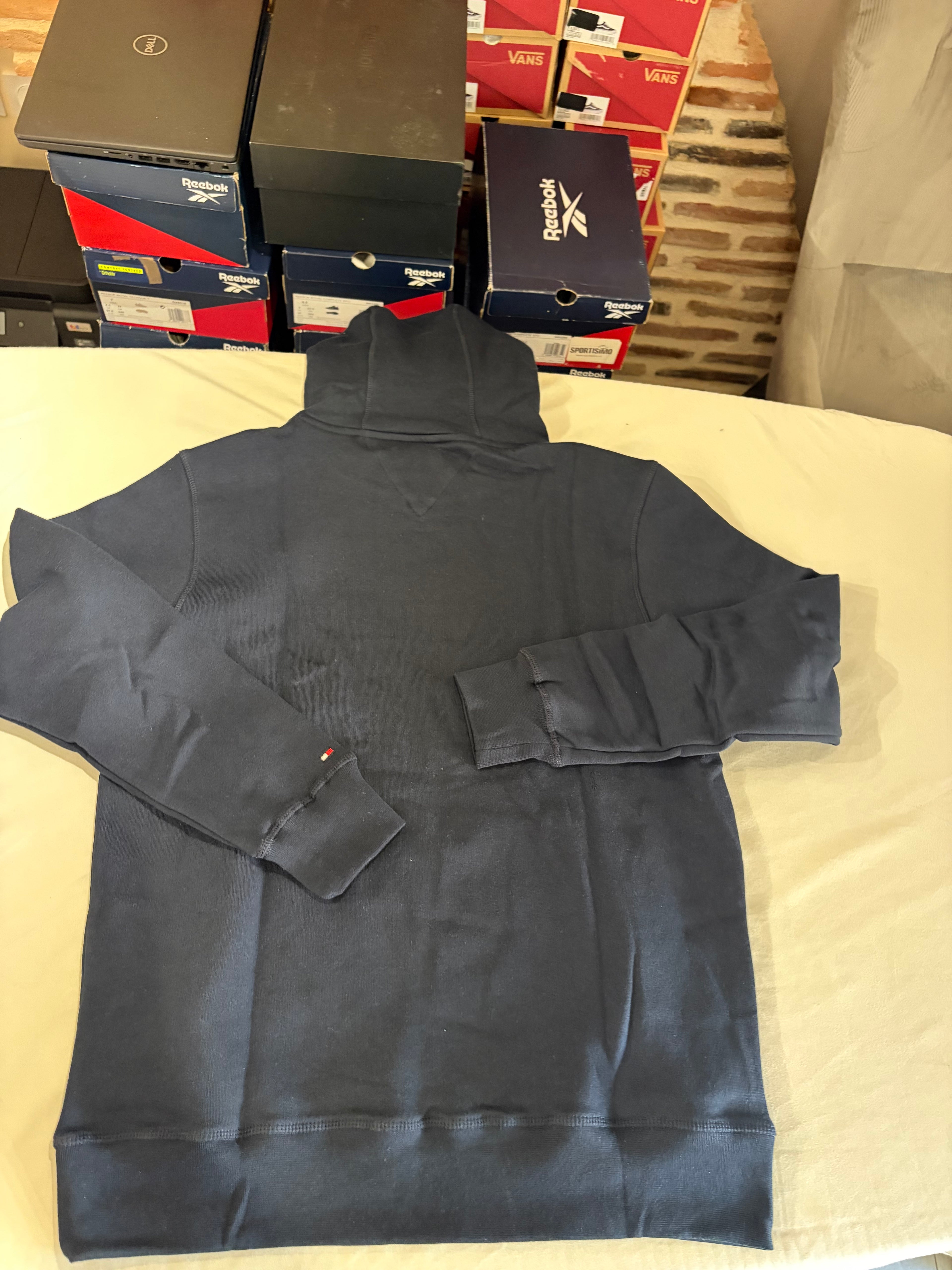 Sweat à capuche Tommy Hilfiger Logo Hoody MW0MW10752 Bleu Marine Homme Taille L