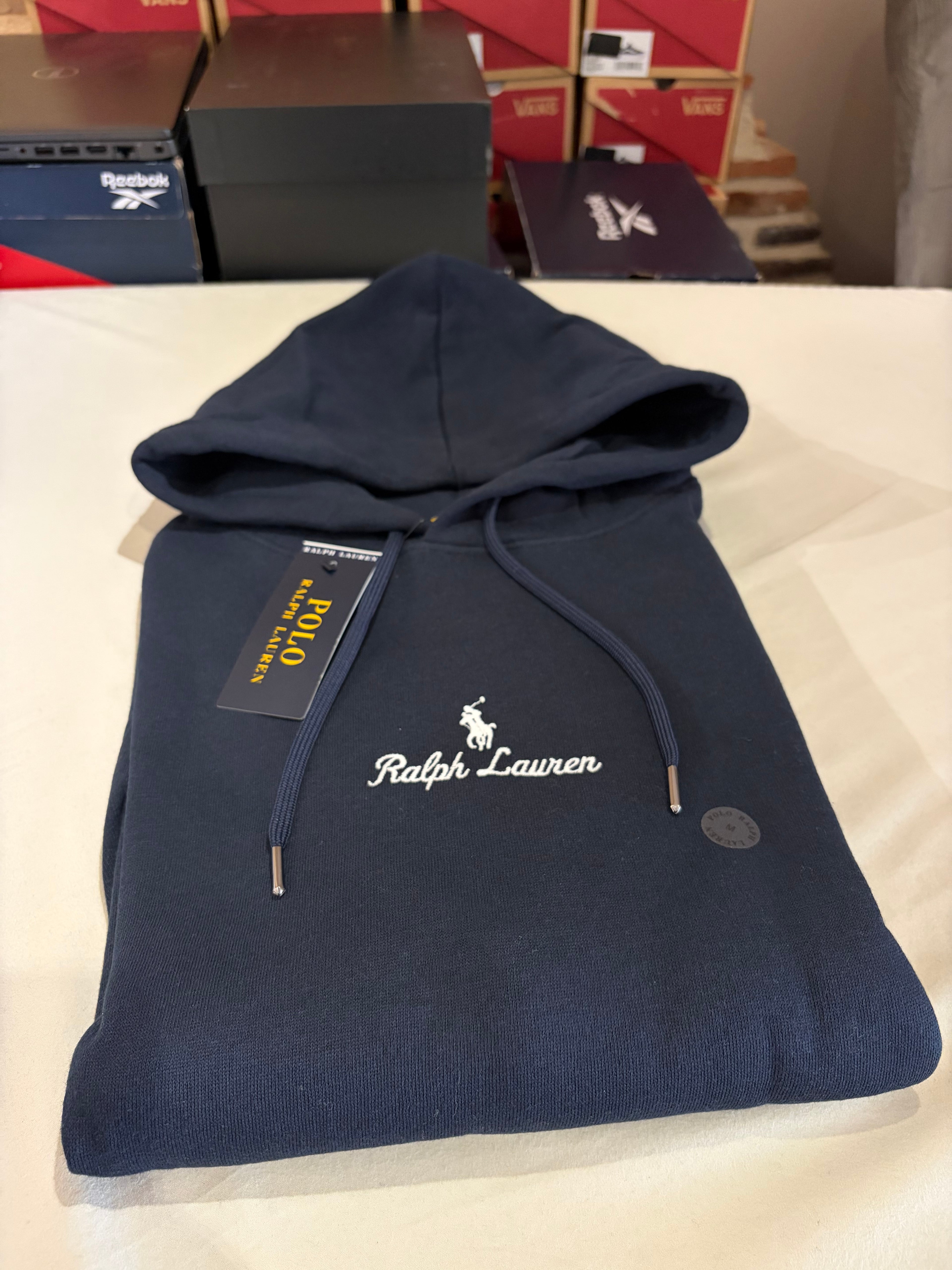 Sweat à capuche Polo Ralph Lauren Aviator Navy brodé – Homme – Taille M