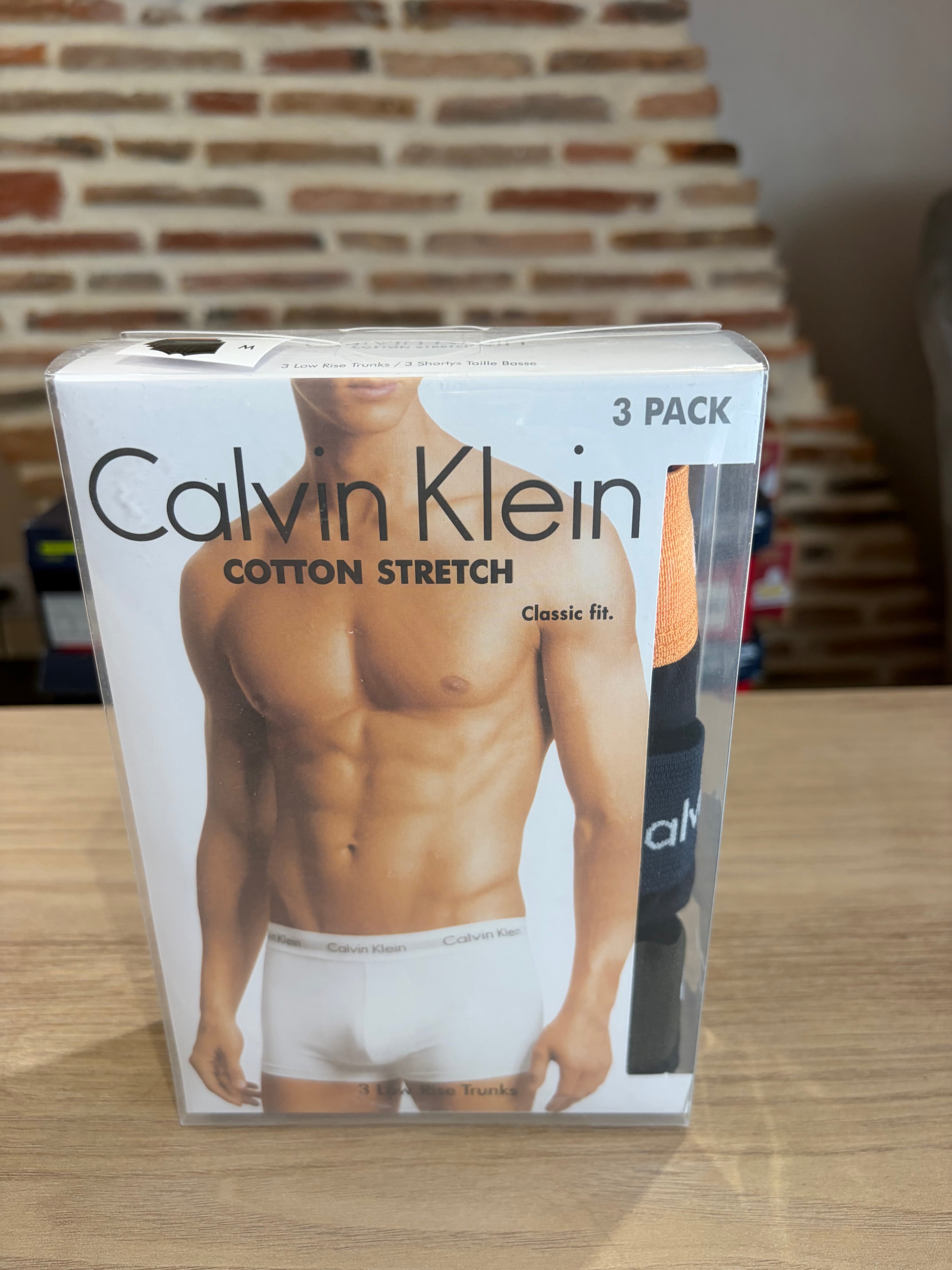 Calvin Klein – Lot de 3 Boxers Cotton Stretch Low Rise Trunks Homme – Taille M