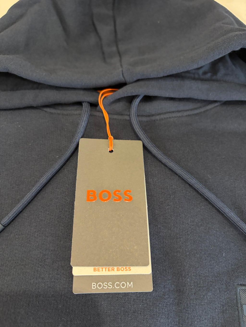 Sweat à capuche BOSS Homme Bleu Marine Taille XL - Logo Patch - Neuf