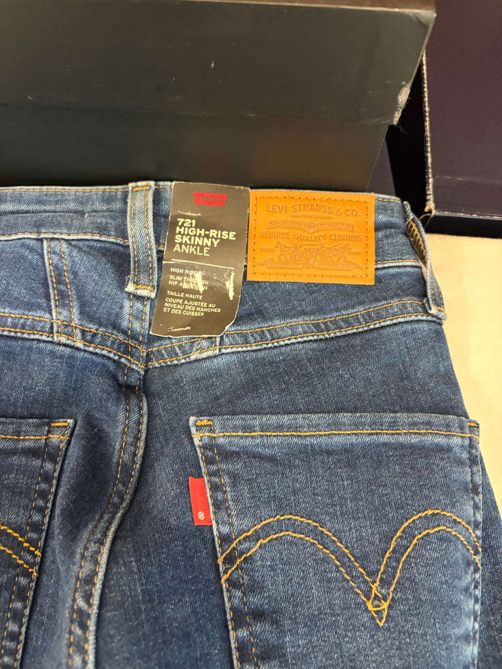 Levi's 721 High Rise Skinny Ankle Femme Neuf - Jean Bleu Denim Taille 24
