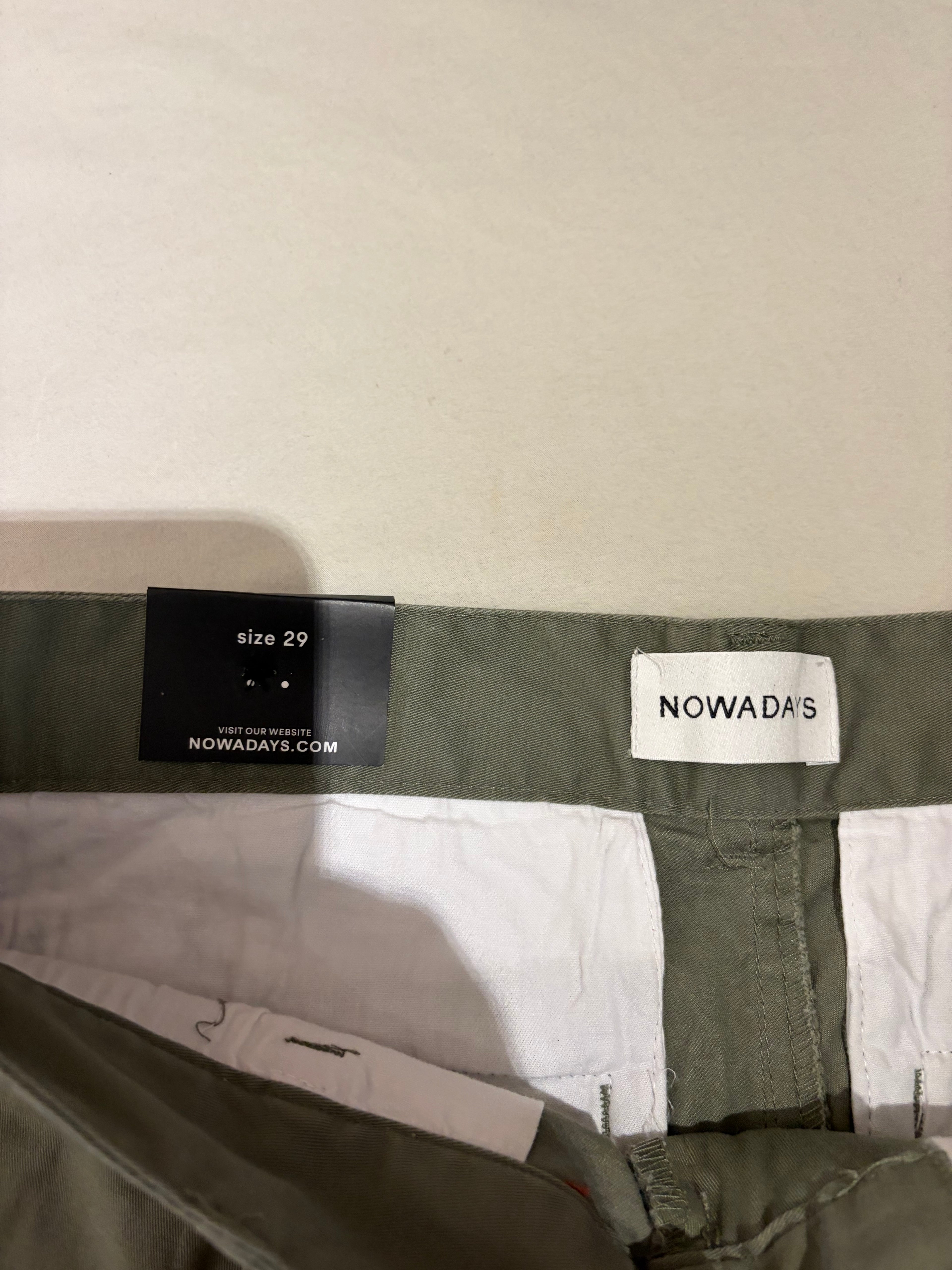 Short Chino Nowadays Homme Balsam Green – Taille 29 – Neuf avec étiquette
