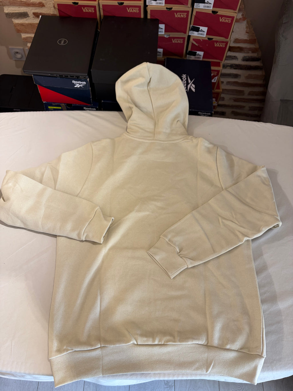 Sweat à capuche BOSS Wetalk Natural écru Homme L - Logo ton sur ton - Neuf