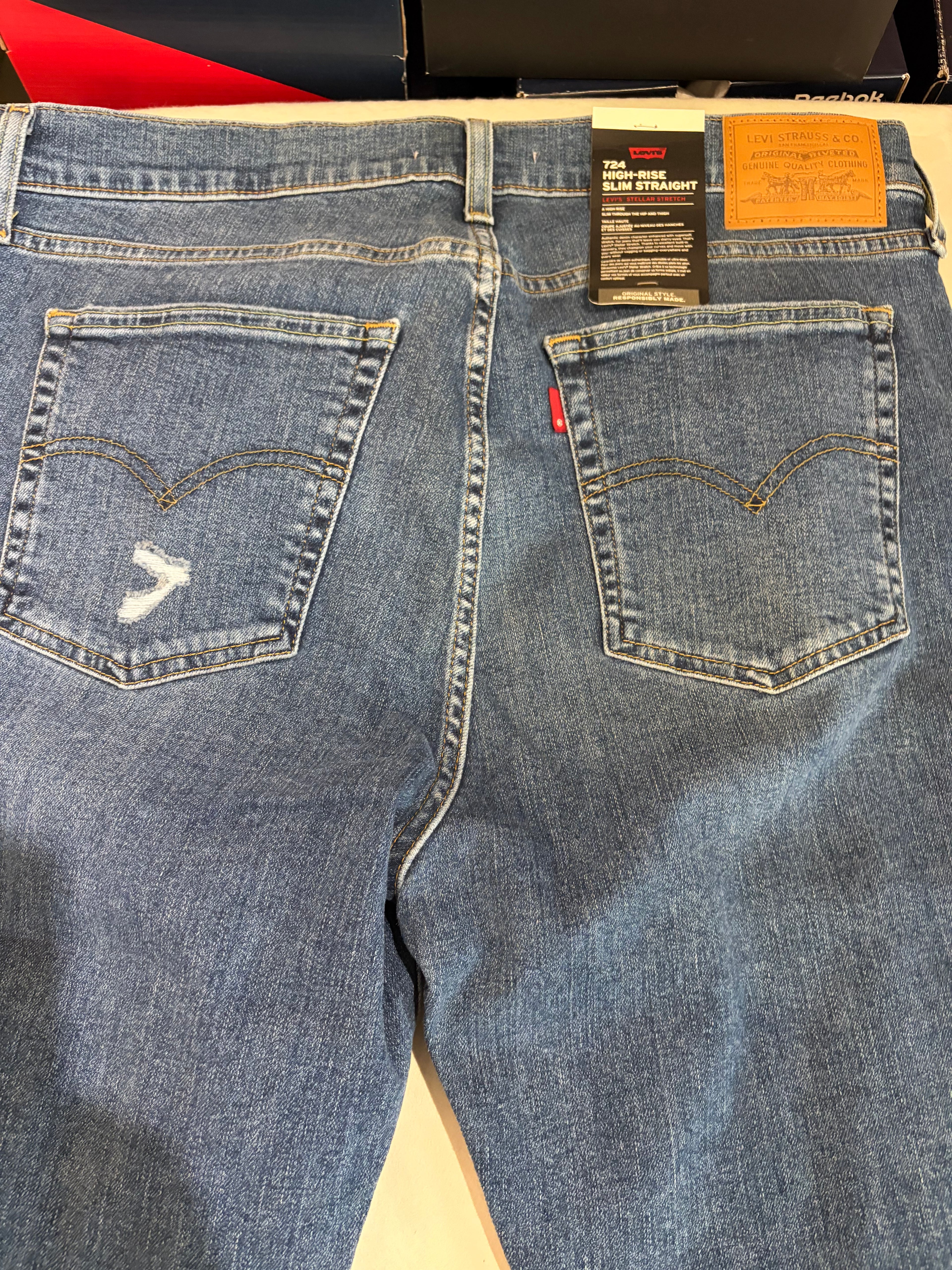 Jean Levi's® 724 High-Rise Slim Straight Femme Bleu Denim – Taille 32 – Neuf avec Étiquette