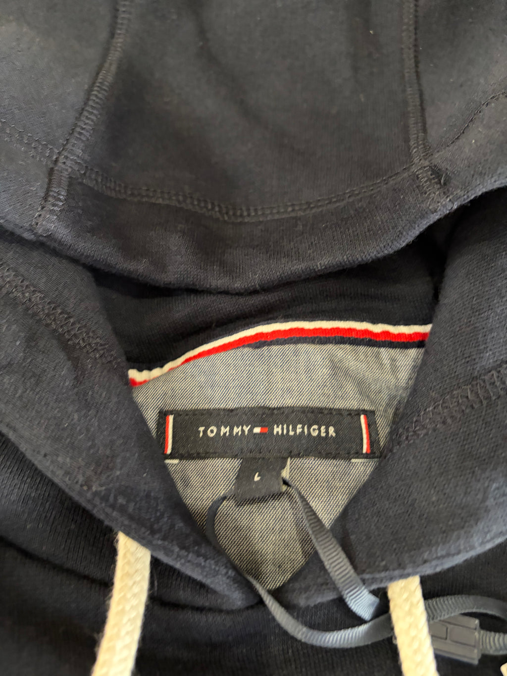 Sweat à capuche Tommy Hilfiger Logo Hoody MW0MW10752 Bleu Marine Homme Taille L