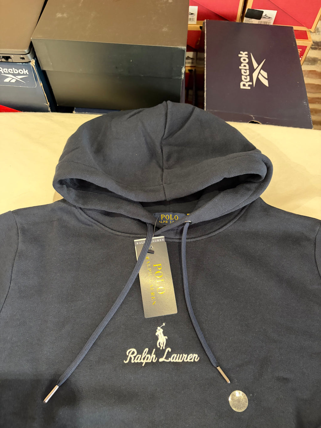 Sweat à capuche Polo Ralph Lauren Aviator Navy Homme S - Logo brodé - Neuf