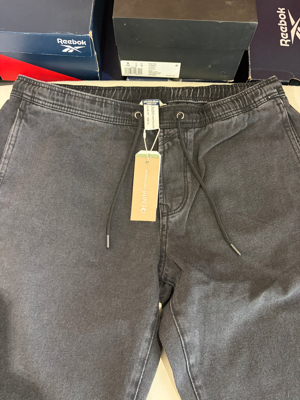 Jean Tom Tailor Denim Loose Fit Homme Gris Délavé Taille XL Neuf avec Étiquettes