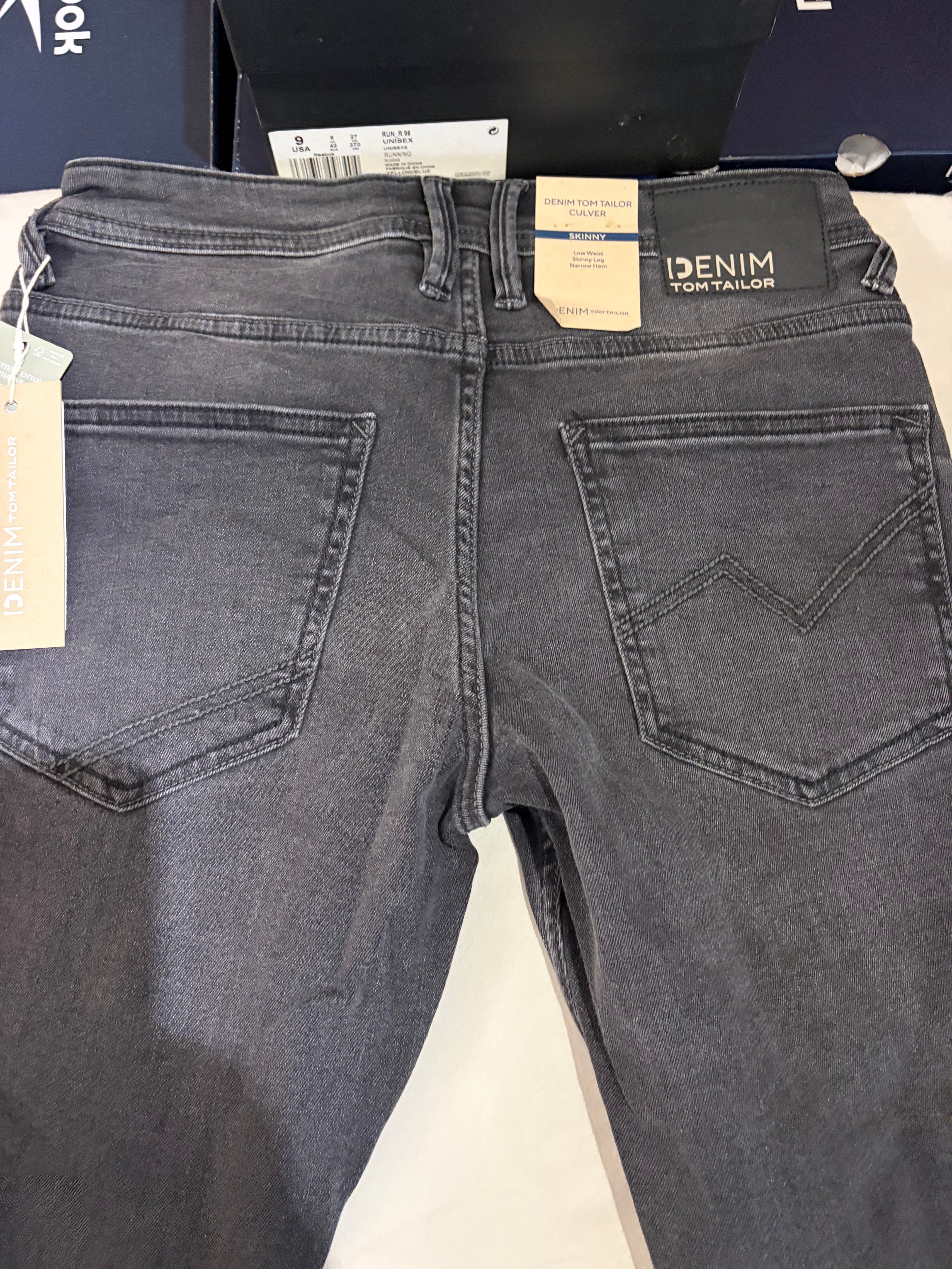 Jean Tom Tailor Denim Culver Skinny Homme Gris Délavé – Neuf avec étiquettes – Taille 29/32