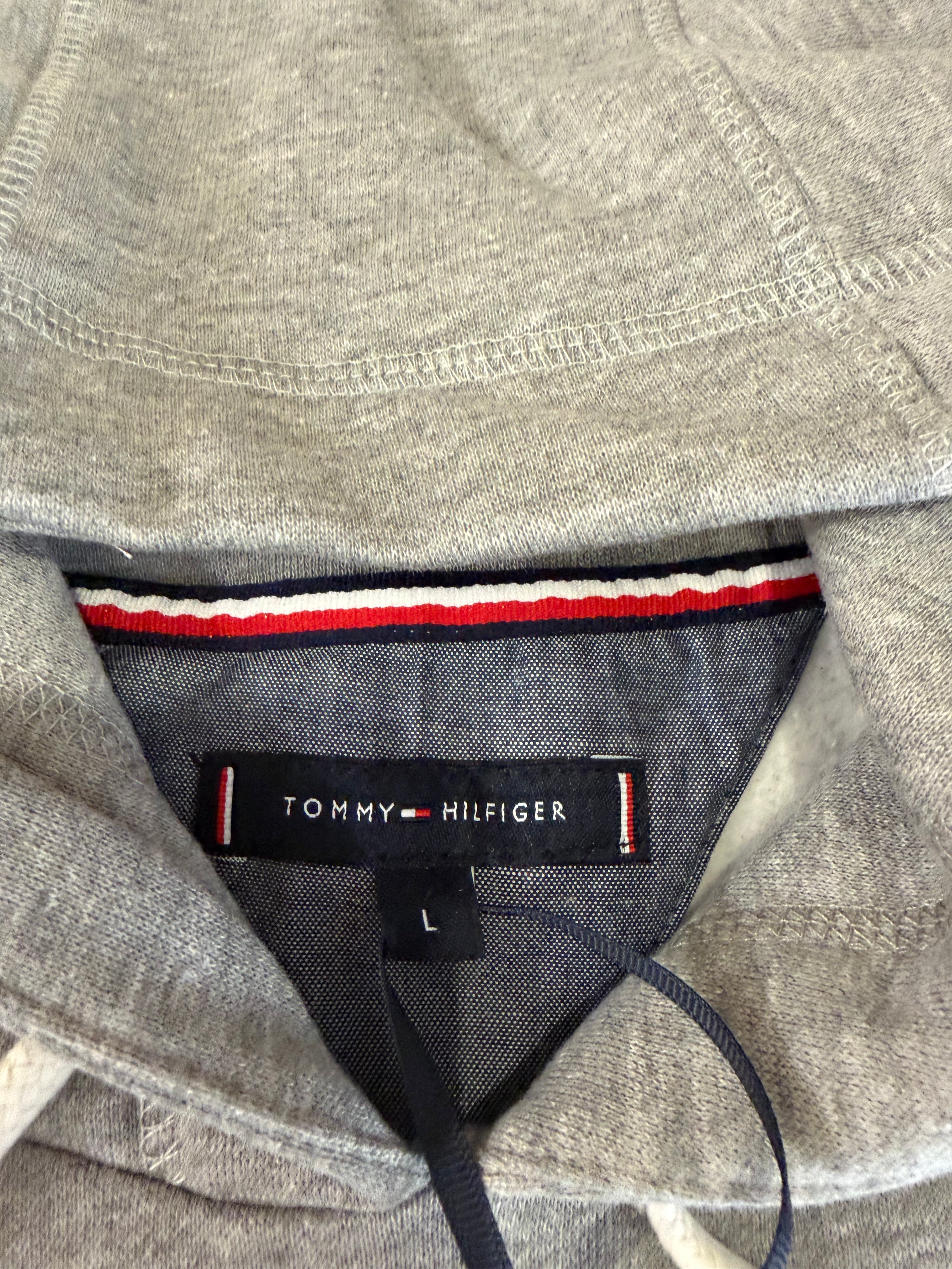 Sweat à capuche Tommy Hilfiger Homme Gris Chiné Cloud Heather Taille L - Tommy Logo Hoody - Neuf