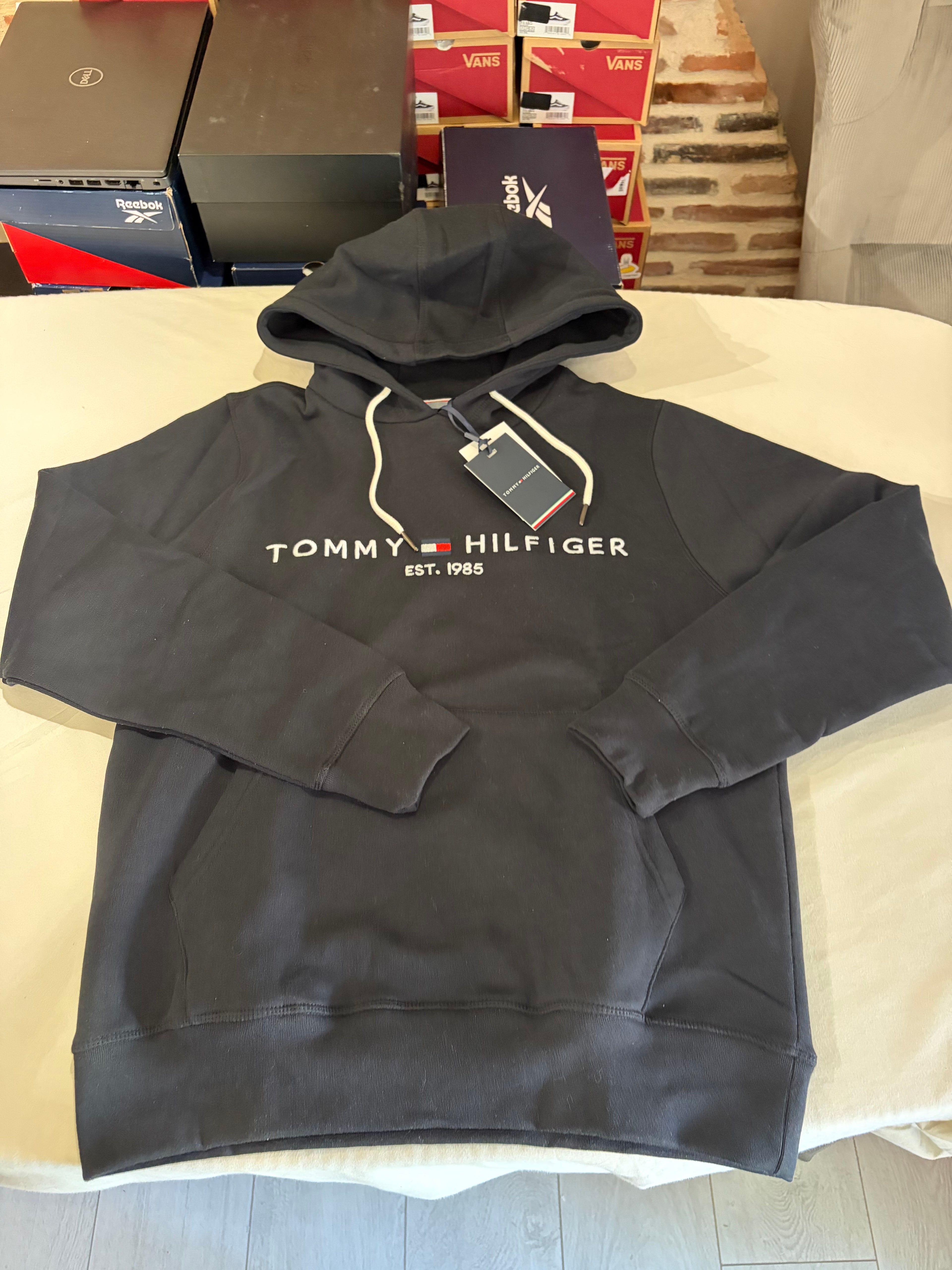 Tommy Hilfiger Sweat à Capuche Homme Logo Brodé Noir MW0MW10752 Taille L