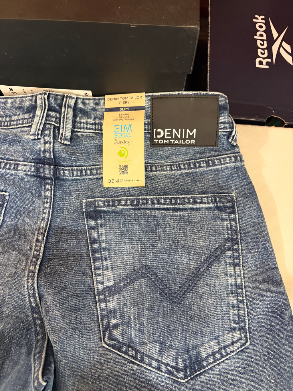 Tom Tailor Denim PIERS Jean Homme Slim Bleu Clair 30/34 Neuf avec Étiquettes