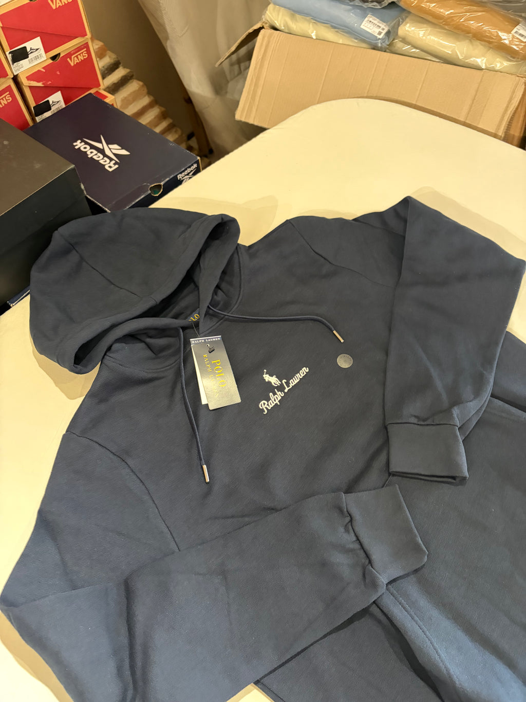 Sweat à capuche Polo Ralph Lauren Aviator Navy brodé – Homme – Taille M