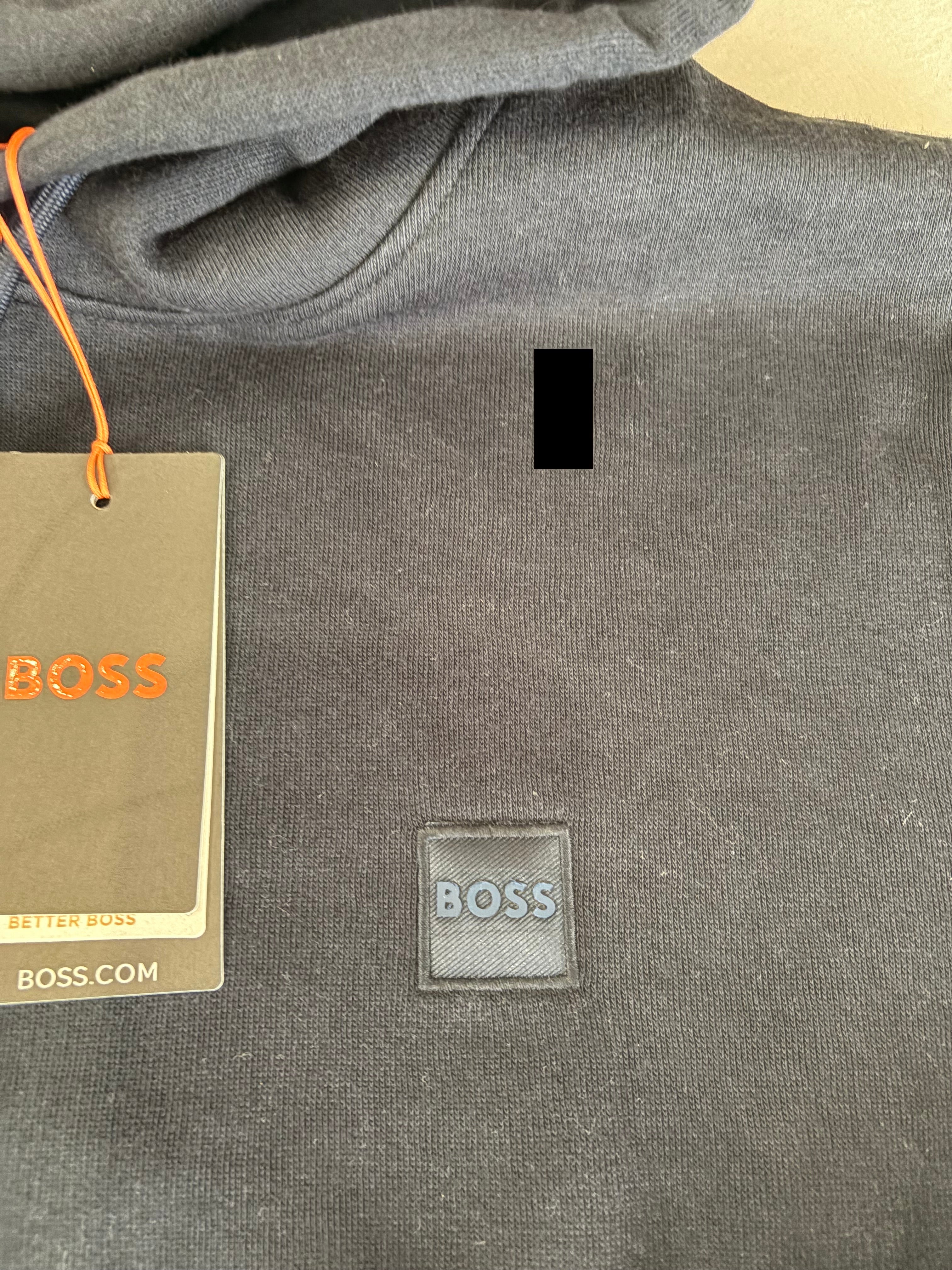 Sweat à capuche BOSS Homme Bleu Marine Taille XXL - Logo Patch - Neuf