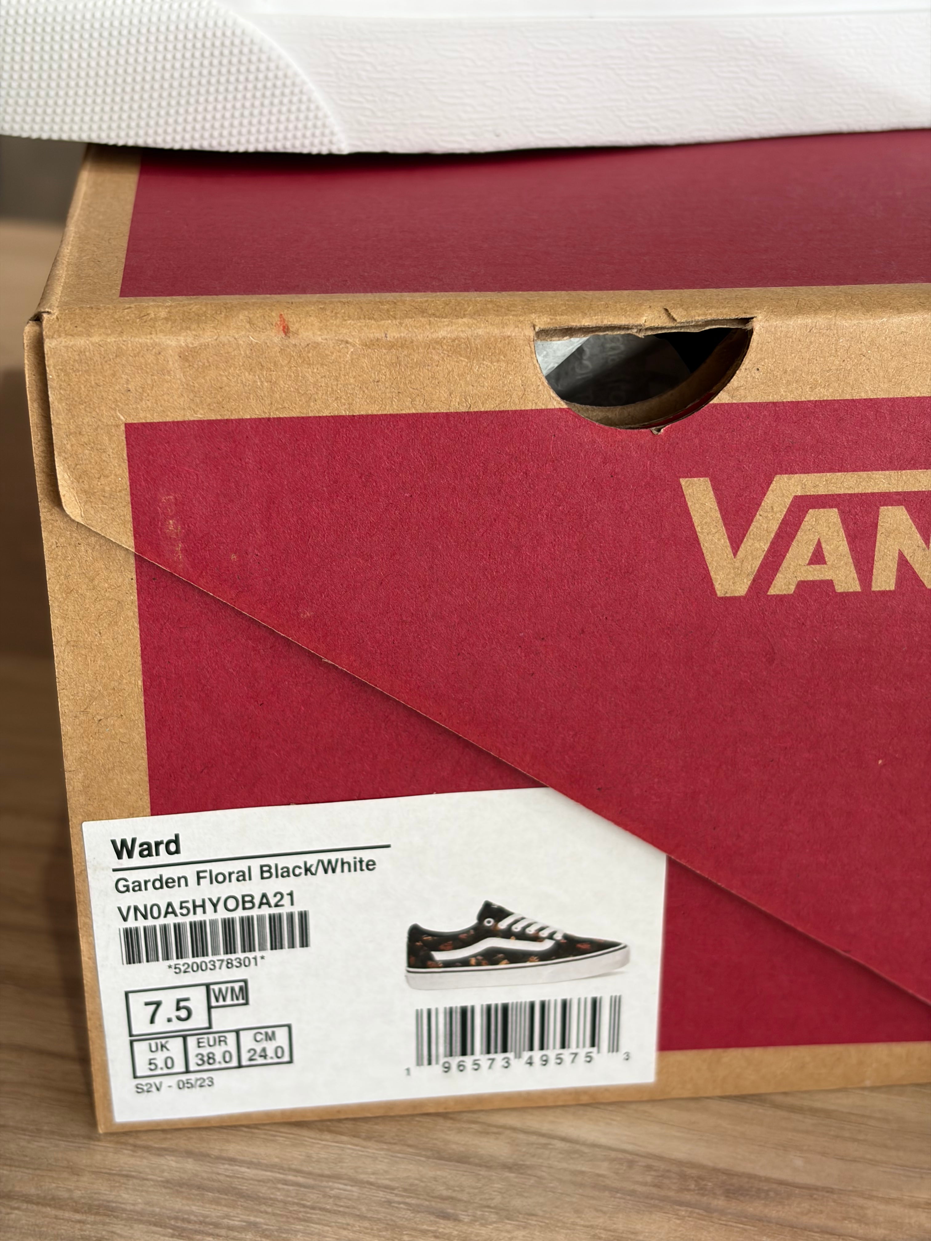 Vans Ward Garden Floral Black/White Femme – Neuves avec boîte – Taille 38