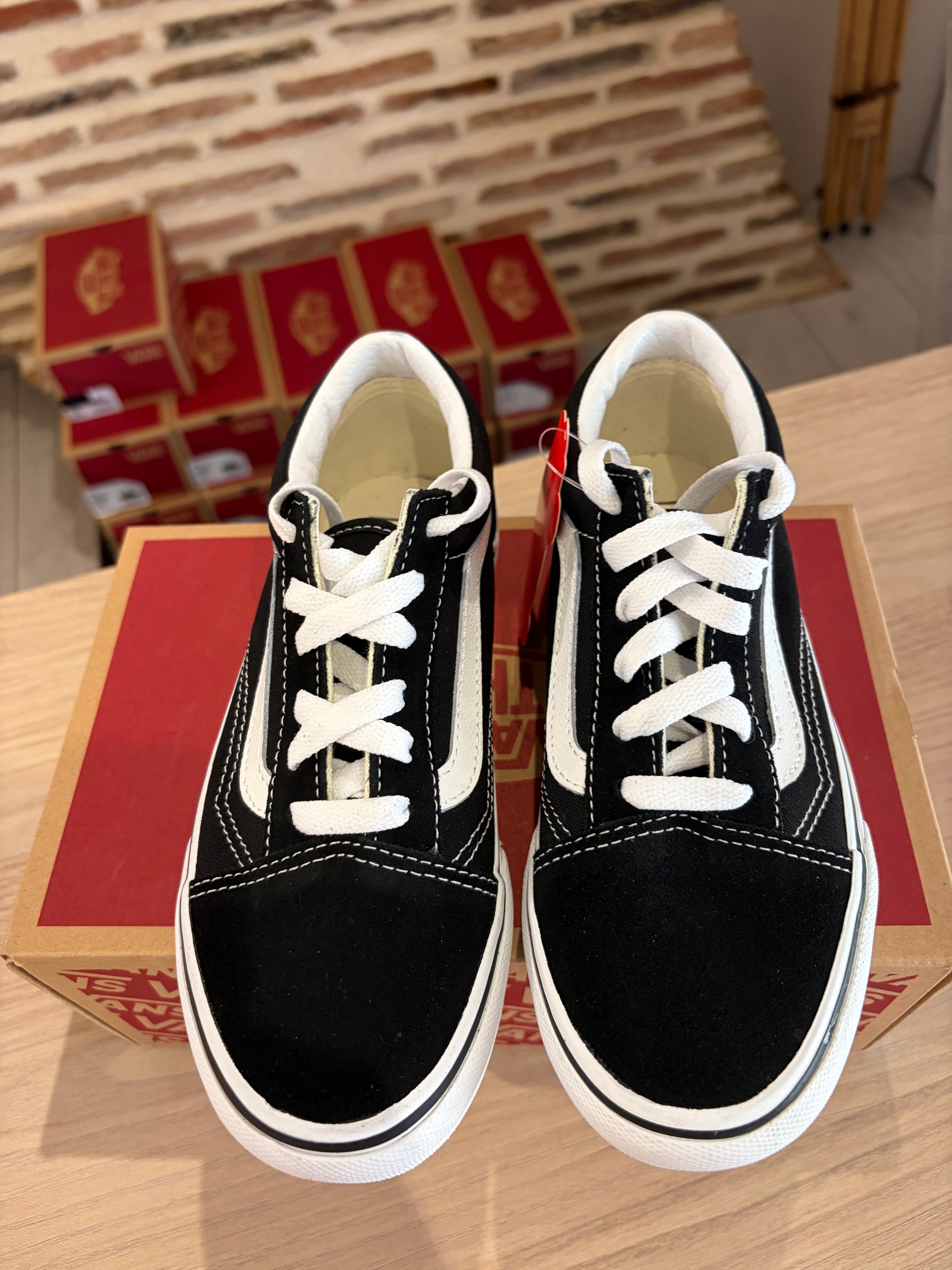 Vans Old Skool Platform Enfant Noir Blanc - Pointure 33