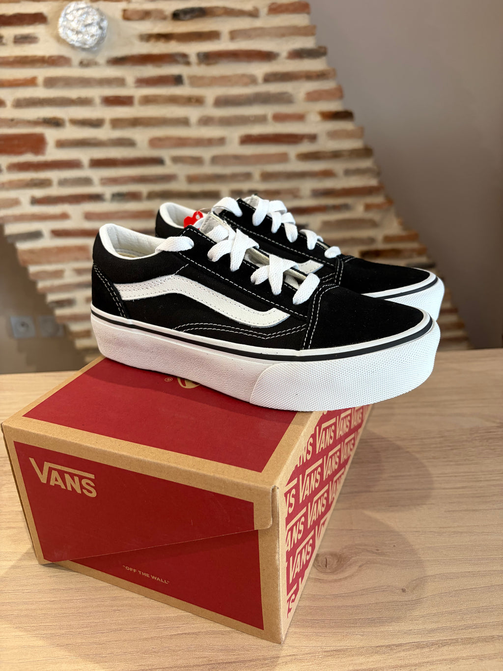 Vans Old Skool Platform Enfant Noir Blanc - Pointure 33