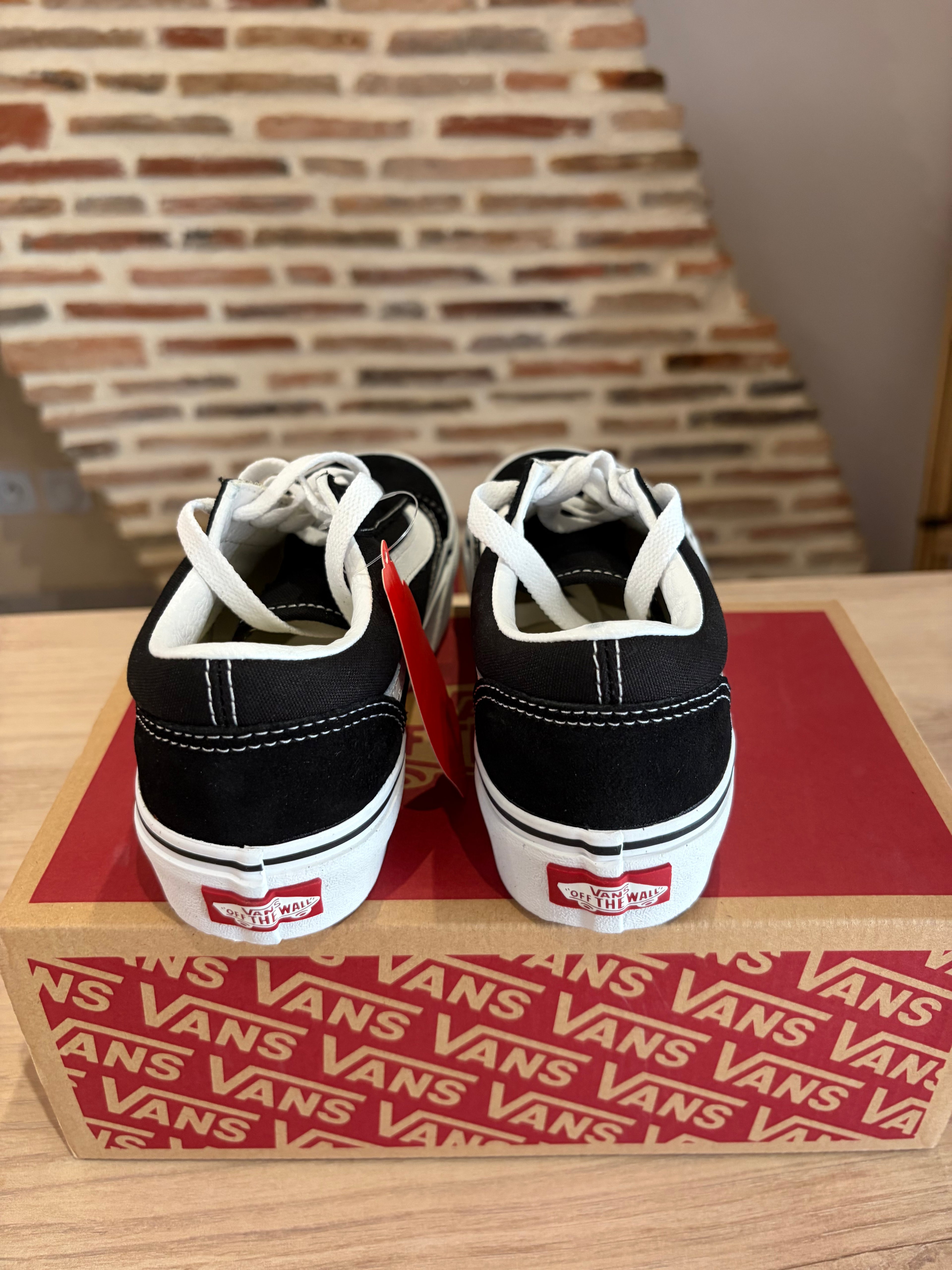Vans Old Skool Platform Enfant Noir Blanc - Pointure 33