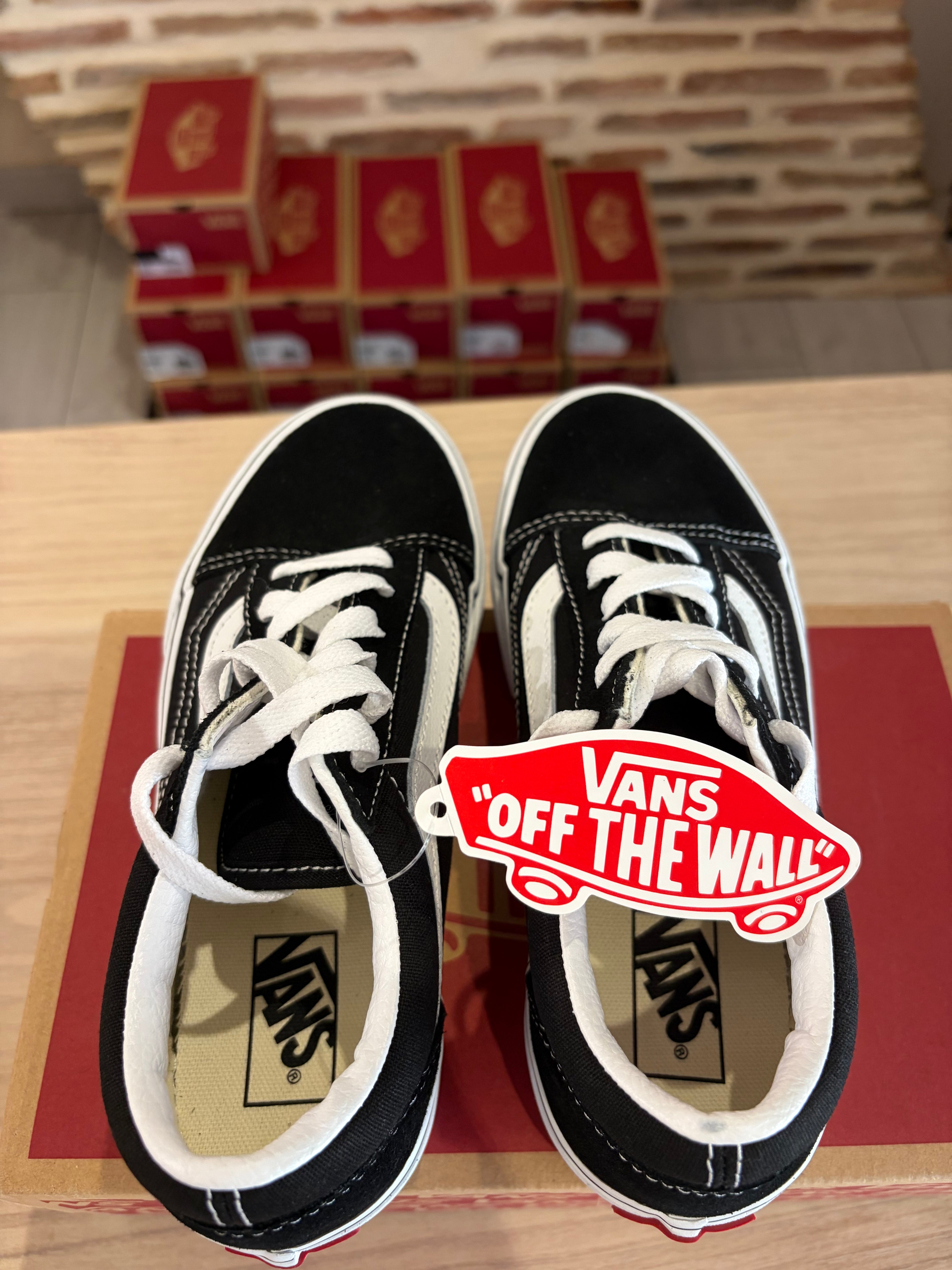 Vans Old Skool Platform Enfant Noir Blanc - Pointure 33