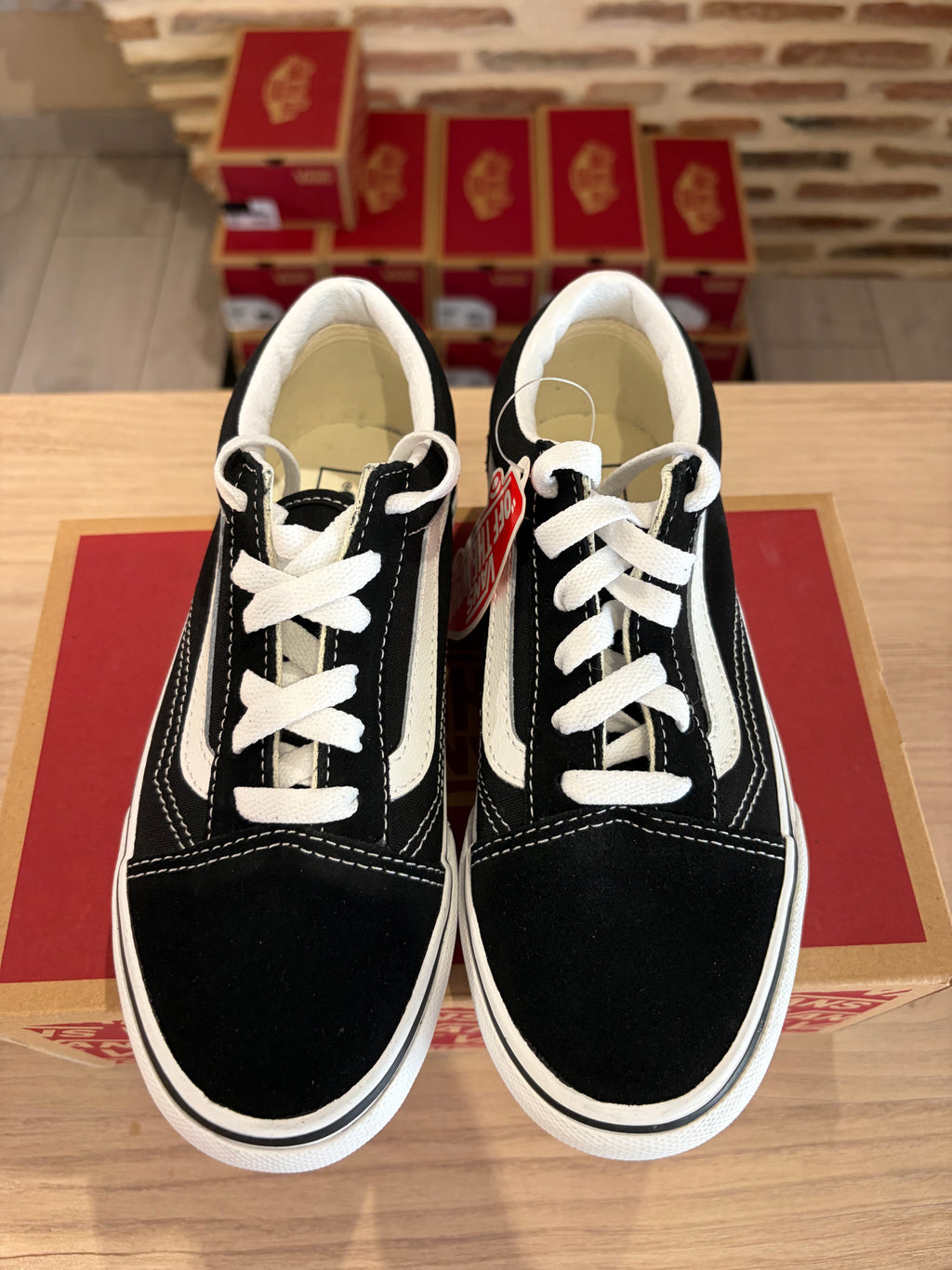 Vans Old Skool Platform Enfant Noir Blanc - Pointure 33