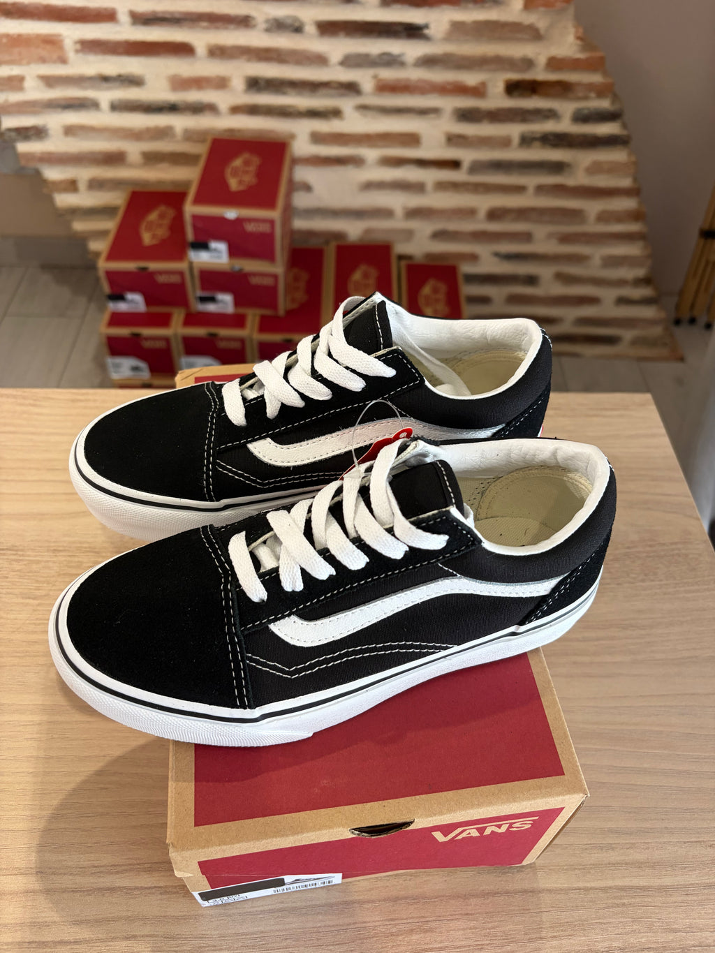Vans Old Skool Platform Enfant Noir Blanc - Pointure 34