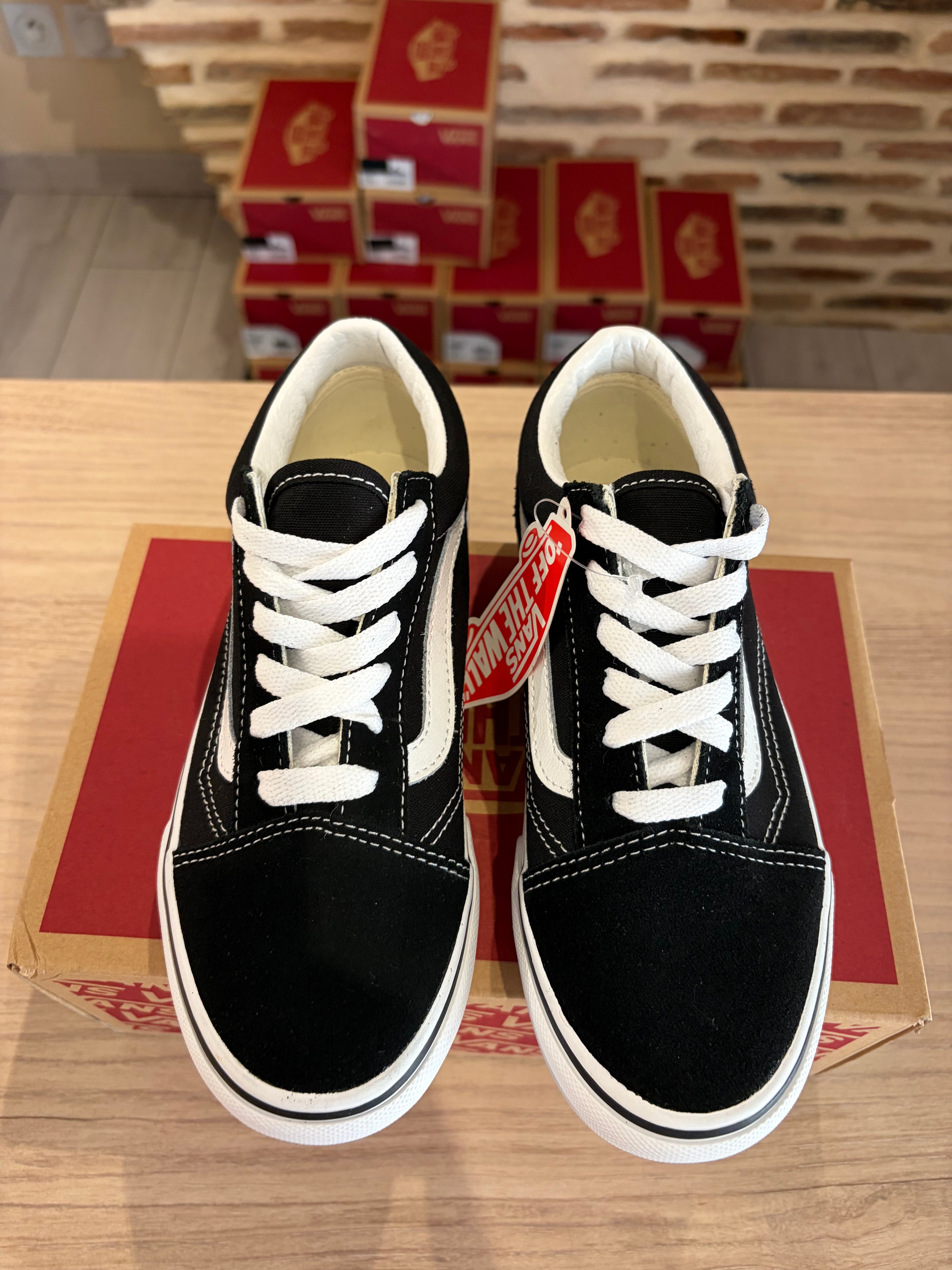 Vans Old Skool Platform Enfant Noir Blanc - Pointure 34