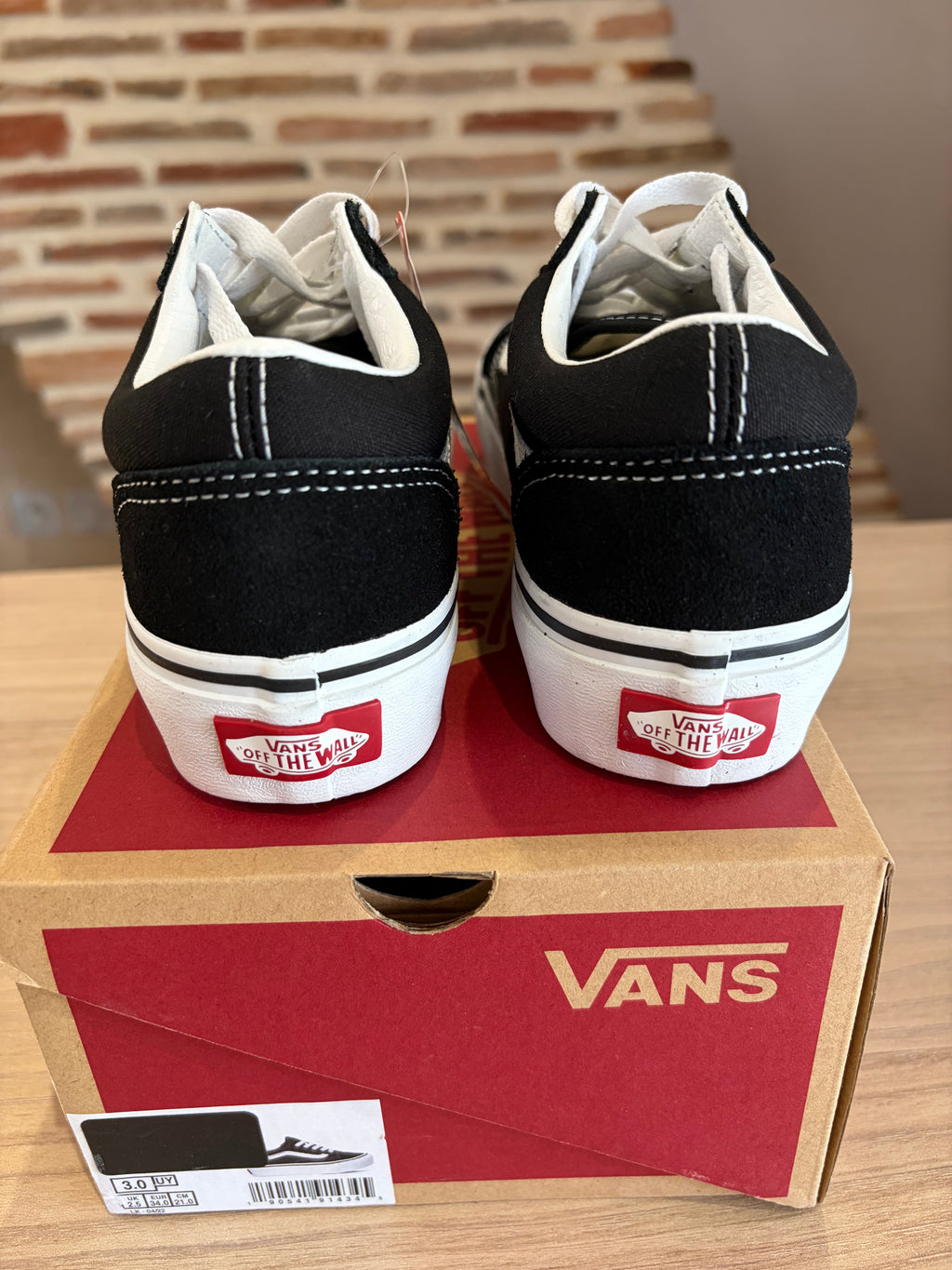 Vans Old Skool Platform Enfant Noir Blanc - Pointure 34