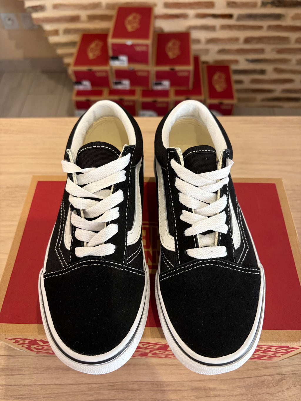 Vans Old Skool Platform Enfant Noir Blanc - Pointure 32