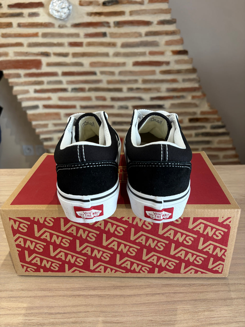Vans Old Skool Platform Enfant Noir Blanc - Pointure 32