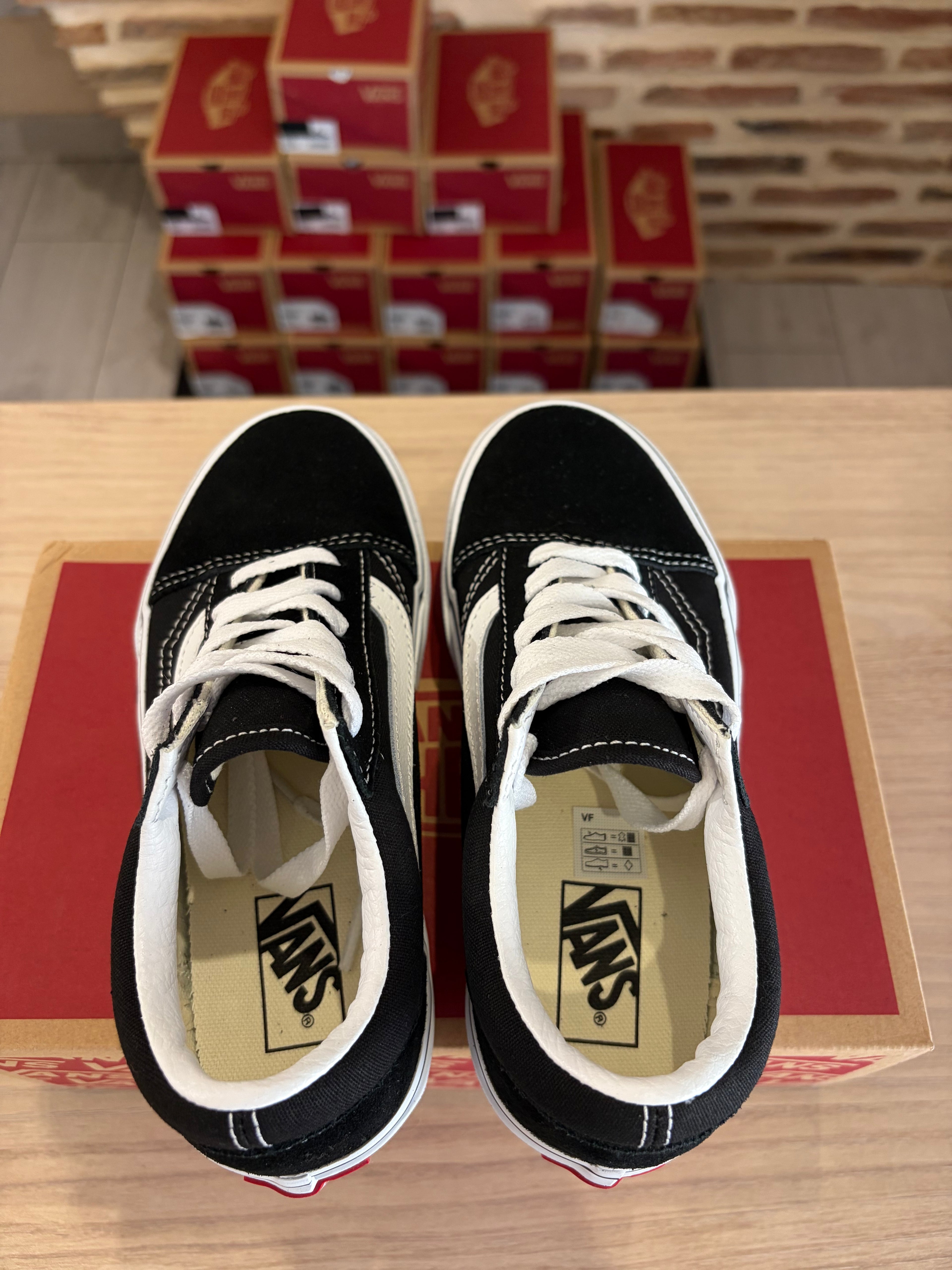Vans Old Skool Platform Enfant Noir Blanc - Pointure 32