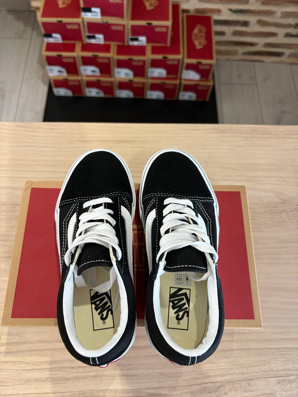 Vans Old Skool Platform Enfant Noir Blanc - Pointure 32