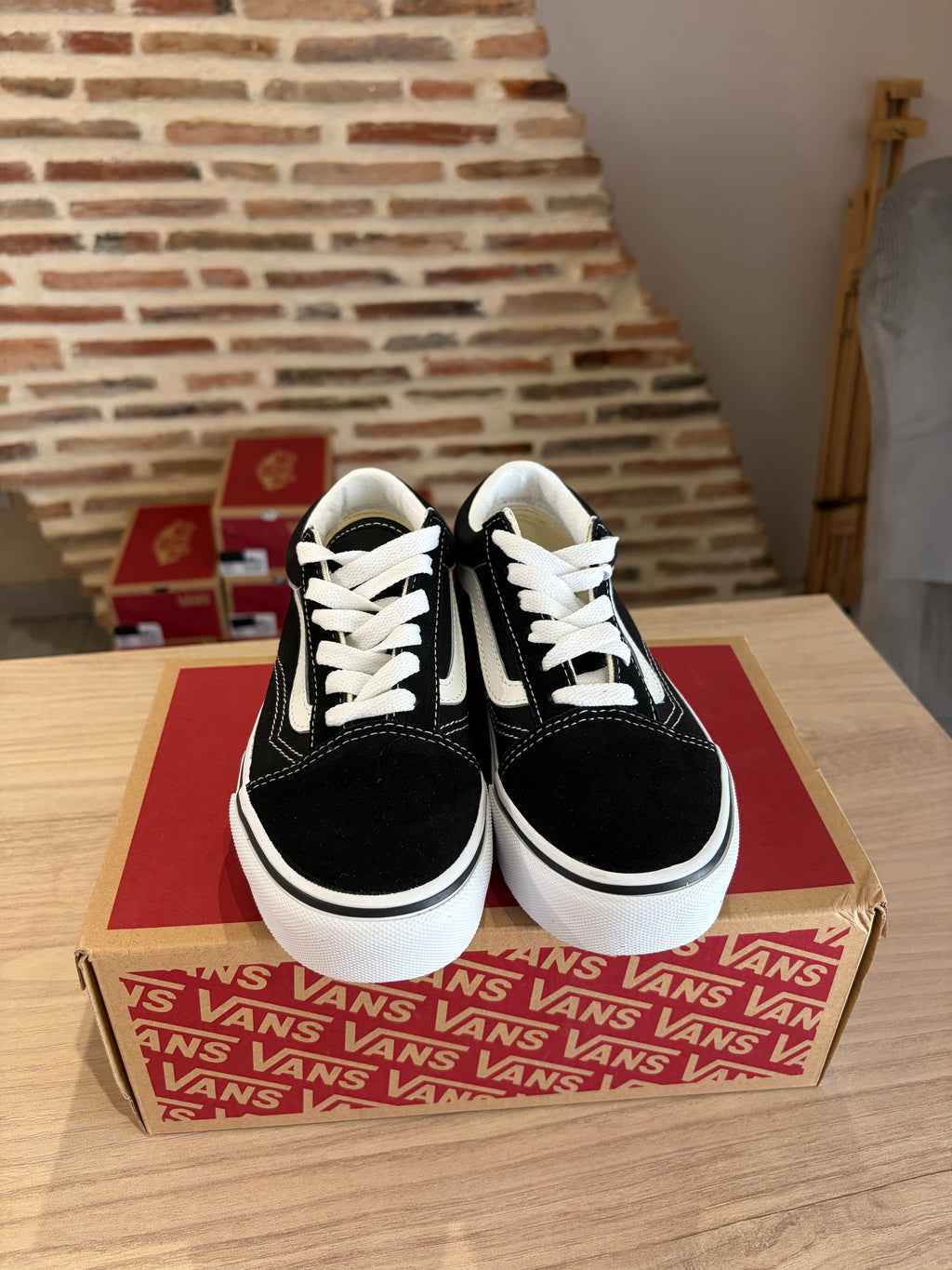 Vans Old Skool Platform Enfant Noir Blanc - Pointure 32
