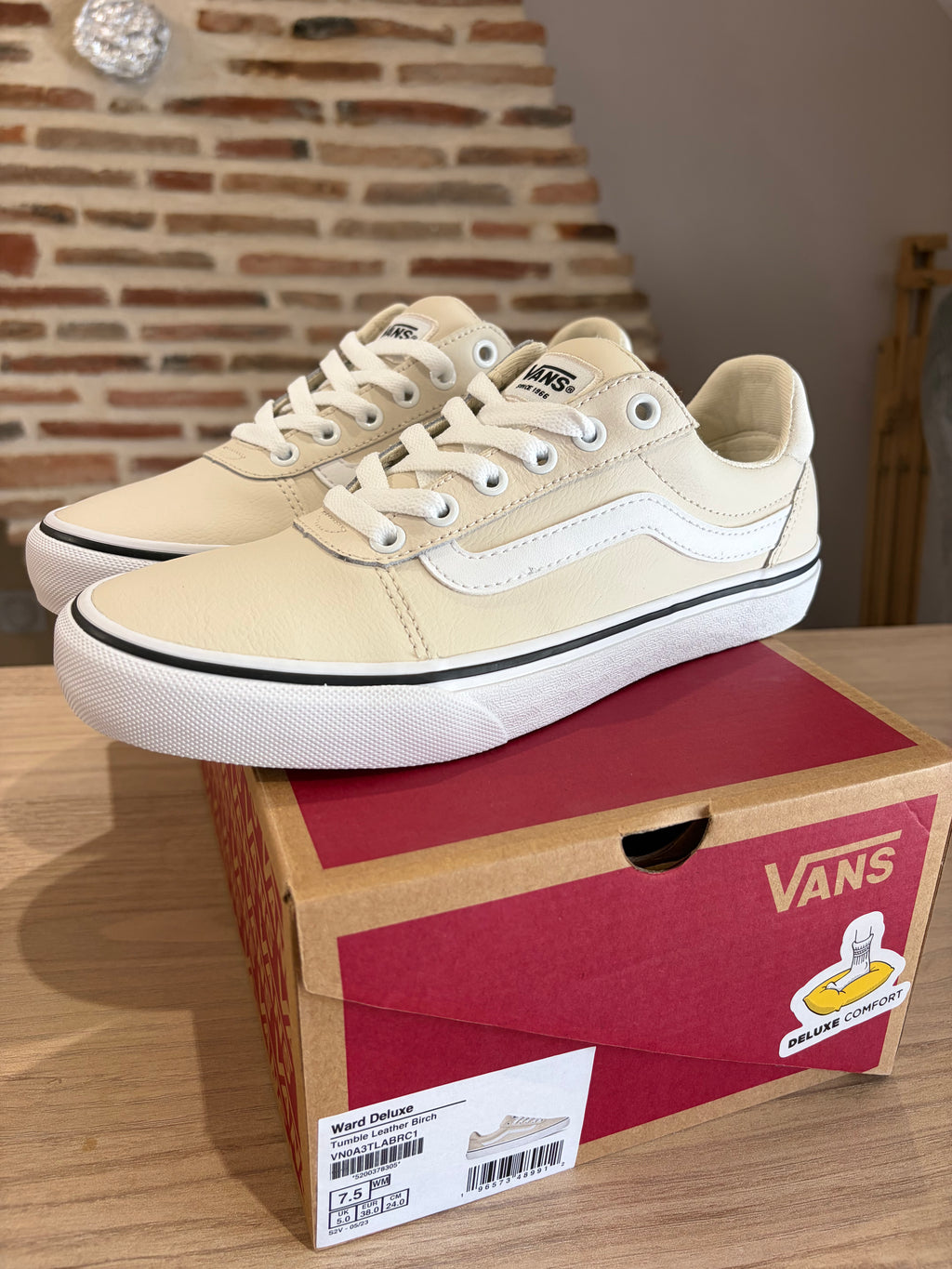 Vans Ward Deluxe Cuir Birch - Blanc Cassé - Pointure 38