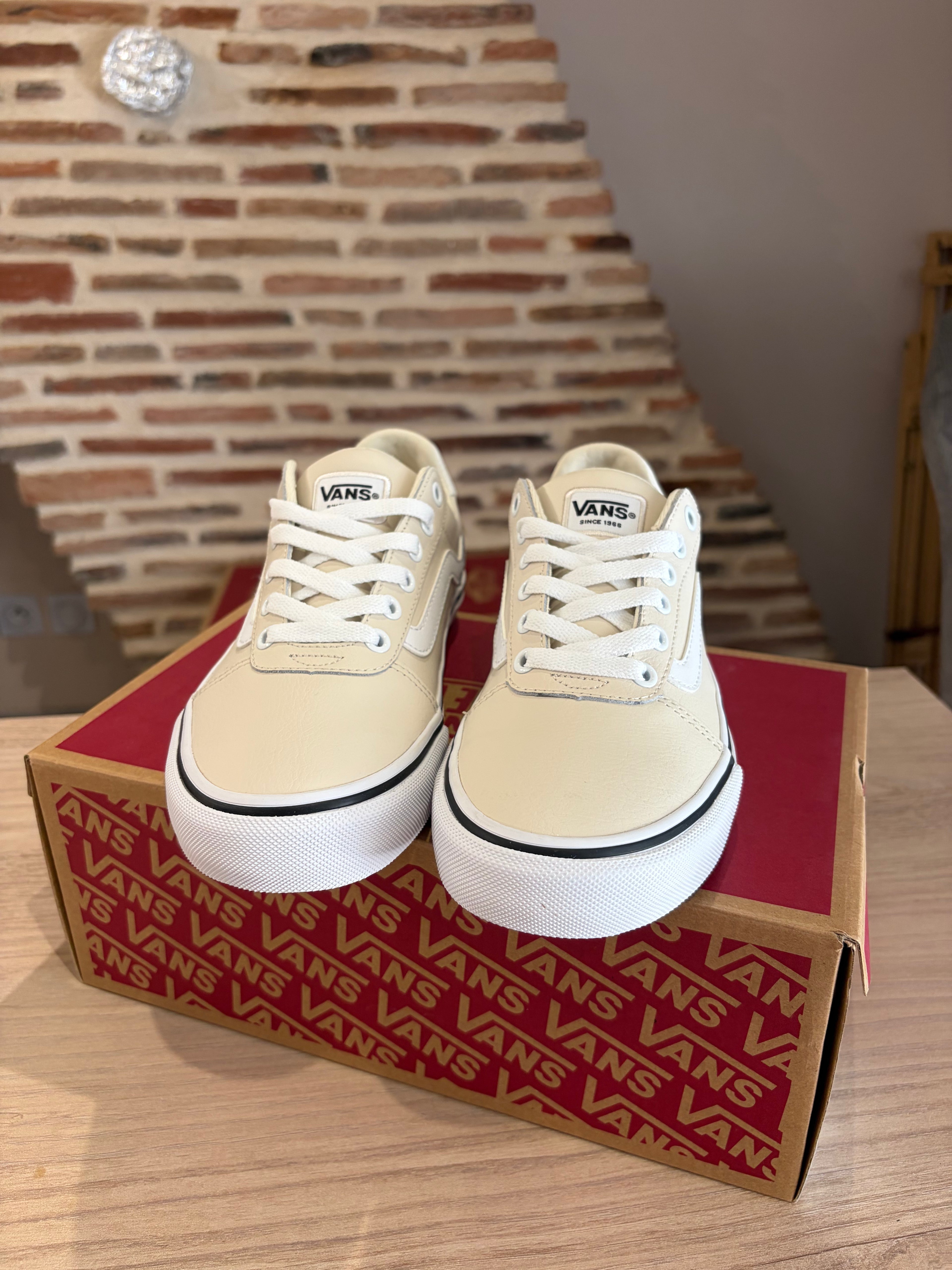 Vans Ward Deluxe Cuir Birch - Blanc Cassé - Pointure 38