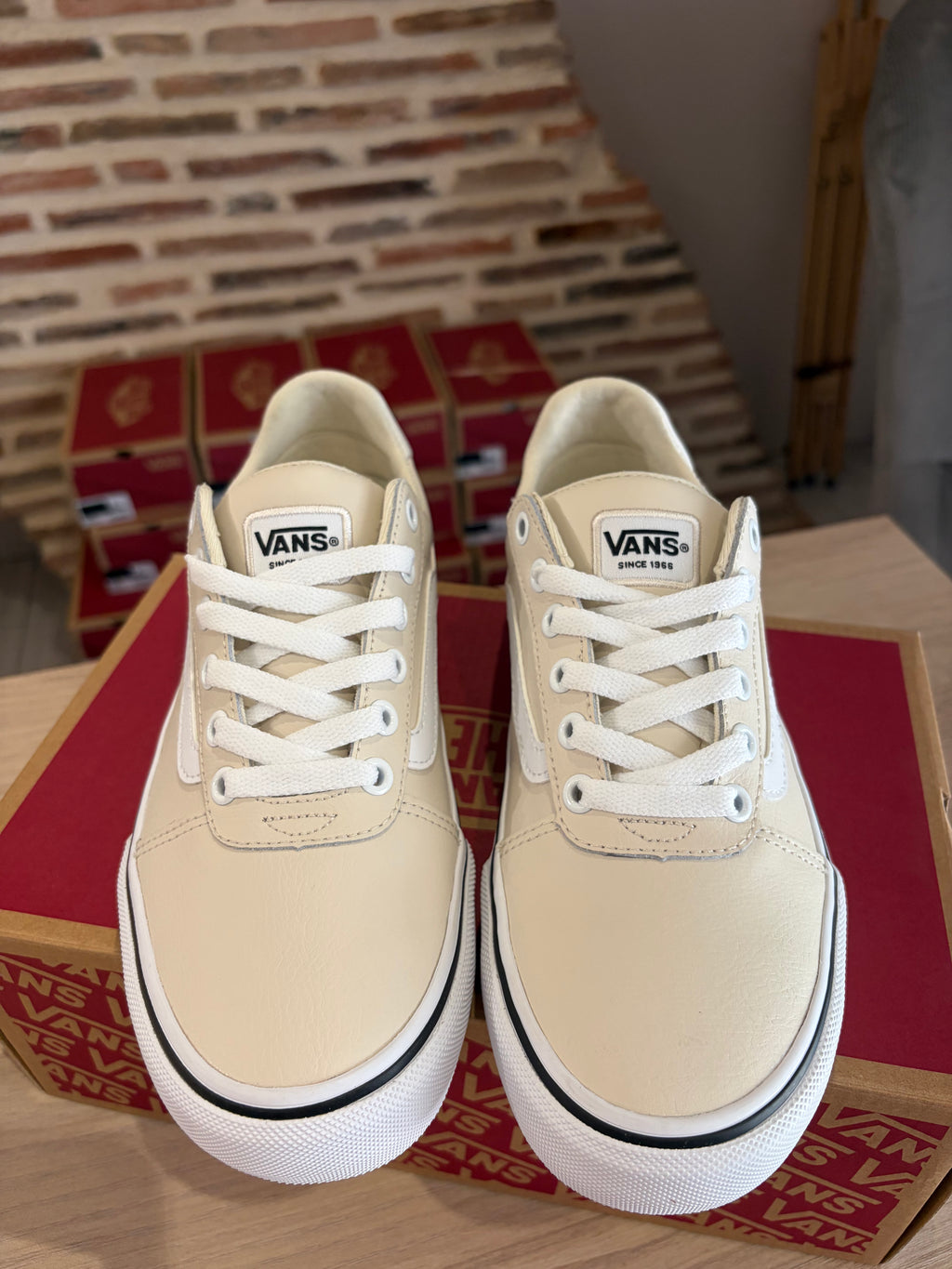 Vans Ward Deluxe Cuir Birch - Blanc Cassé - Pointure 38